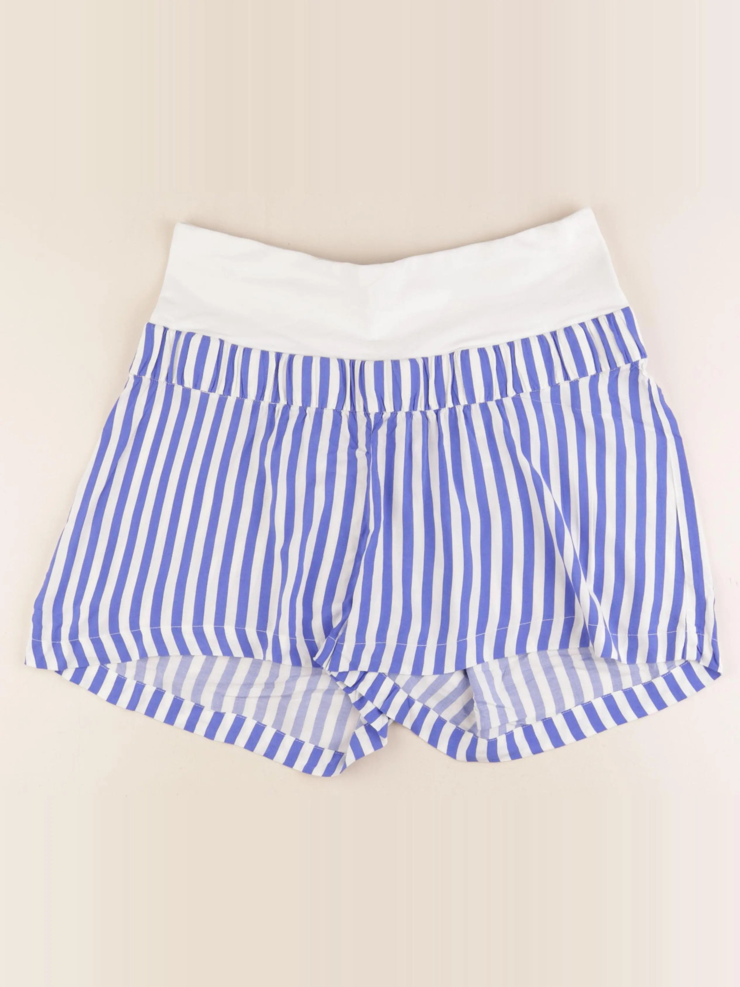 H&M - short grossesse bleu, blanc - m