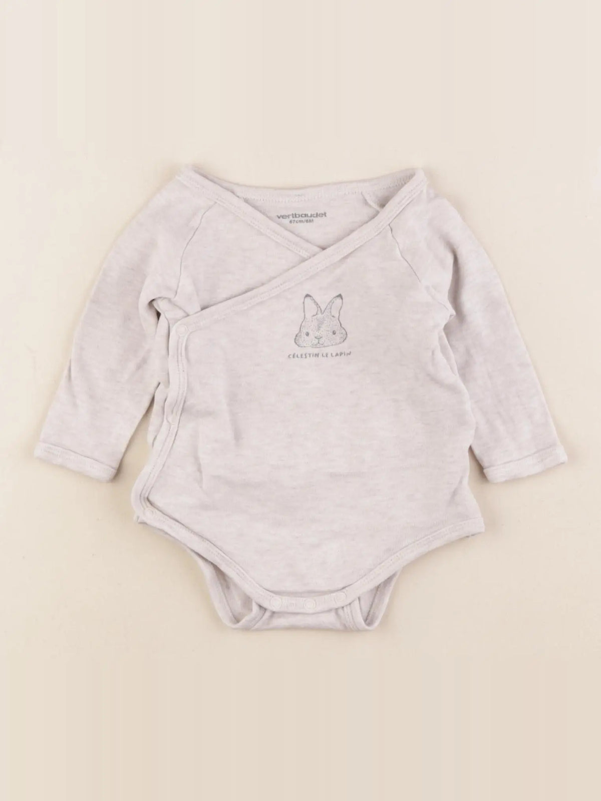 Vertbaudet - body beige - 6 mois