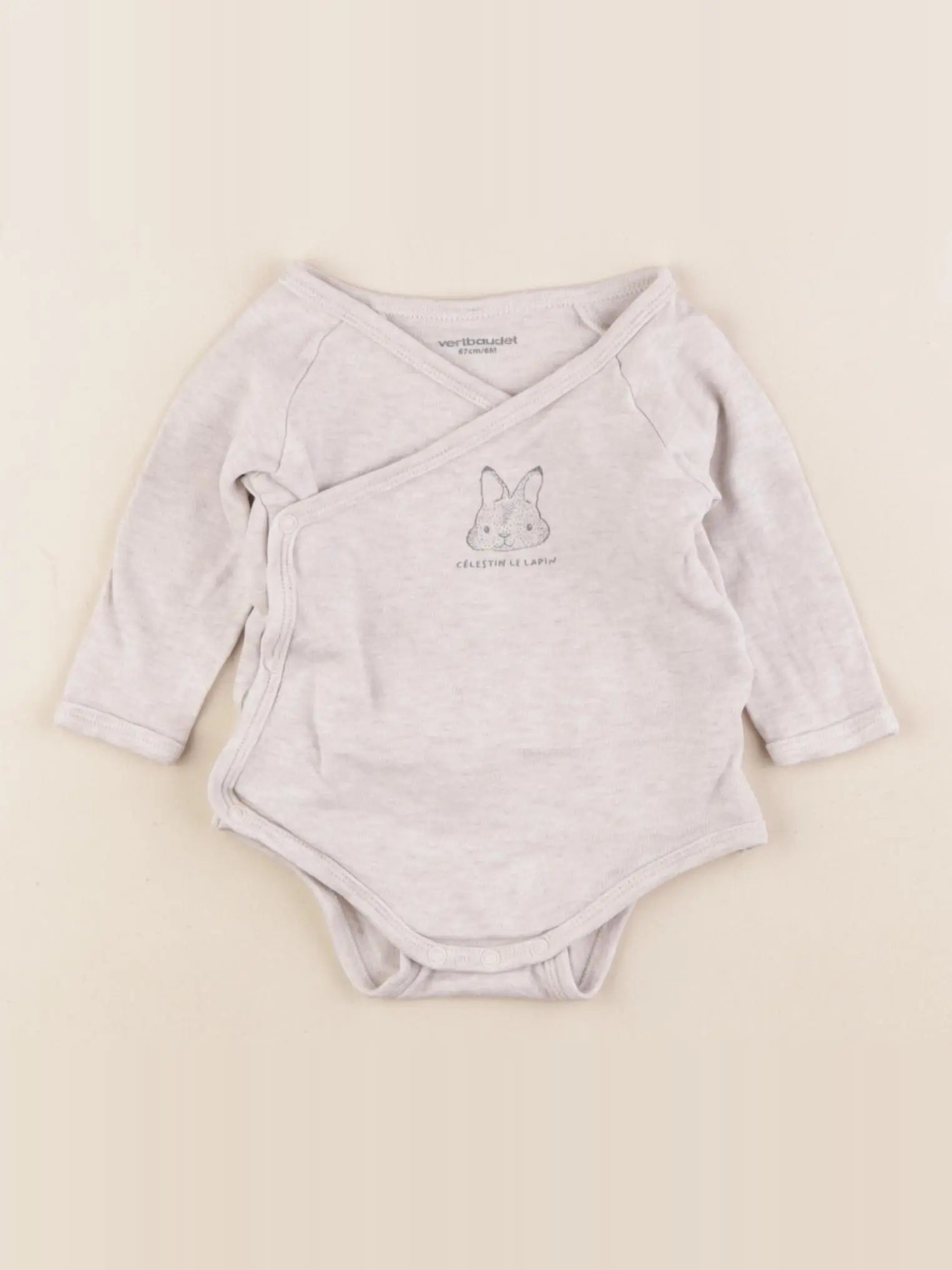 Vertbaudet - body beige - 6 mois
