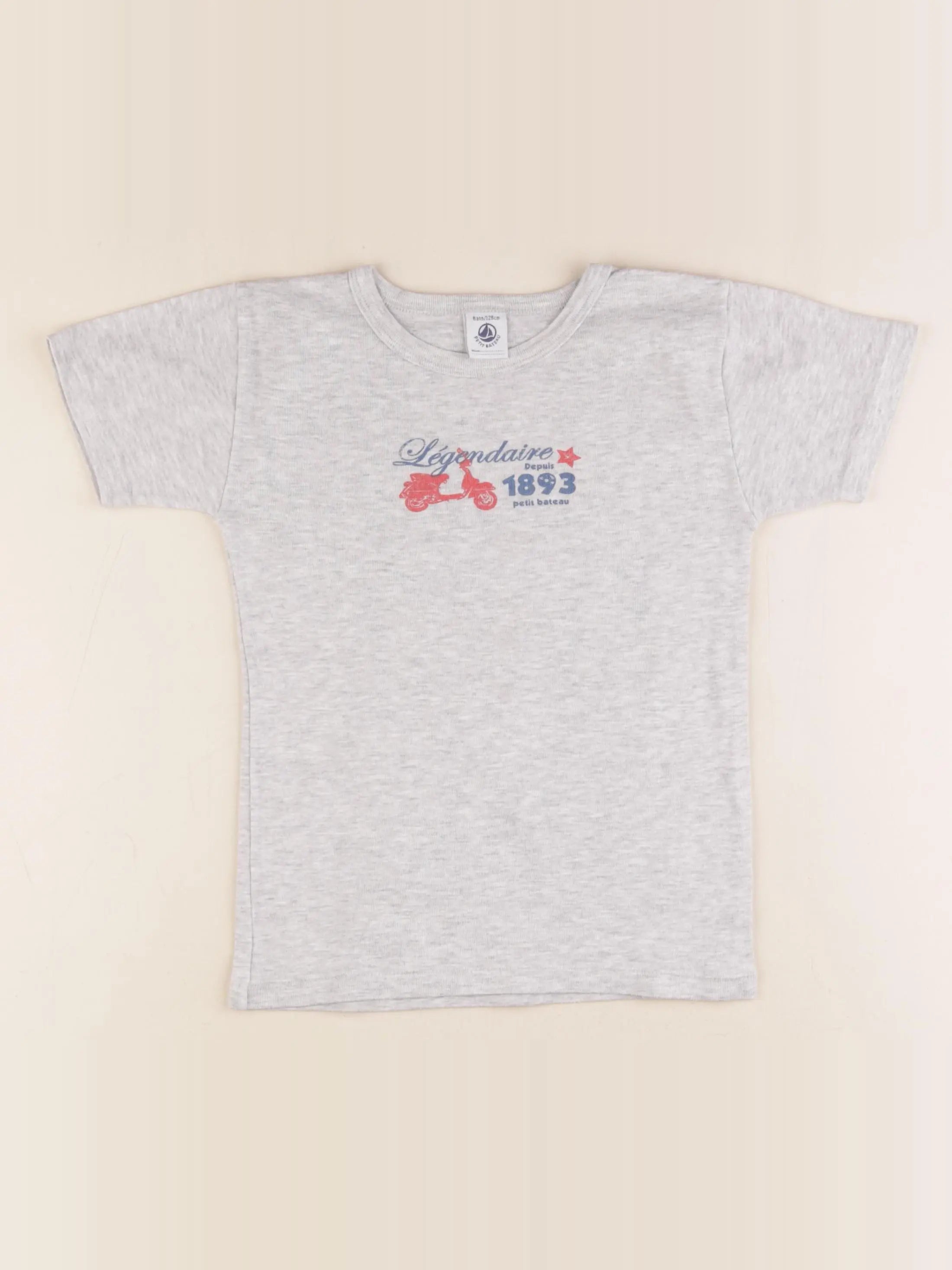 Petit Bateau - maillot de corps gris - 8 ans