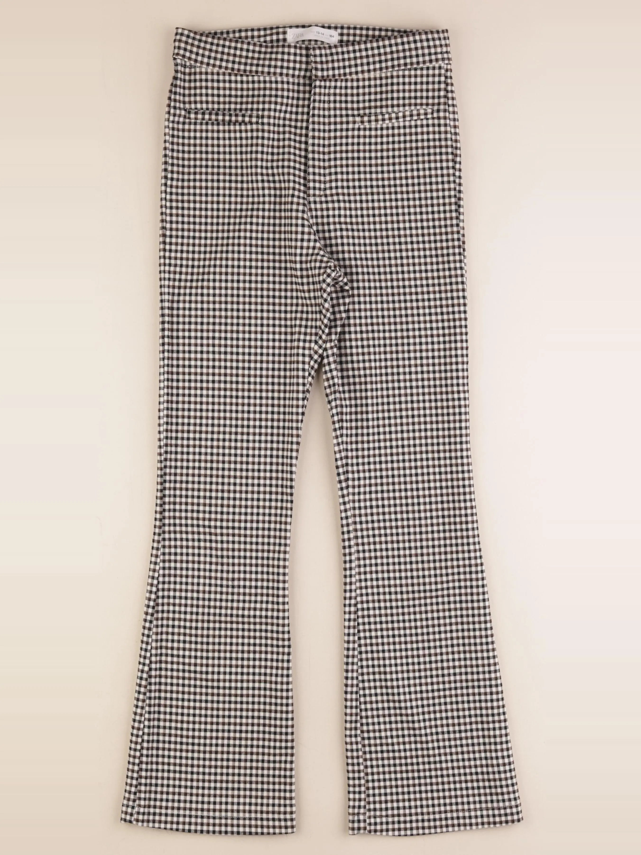Zara - pantalon beige, noir - 13/14 ans