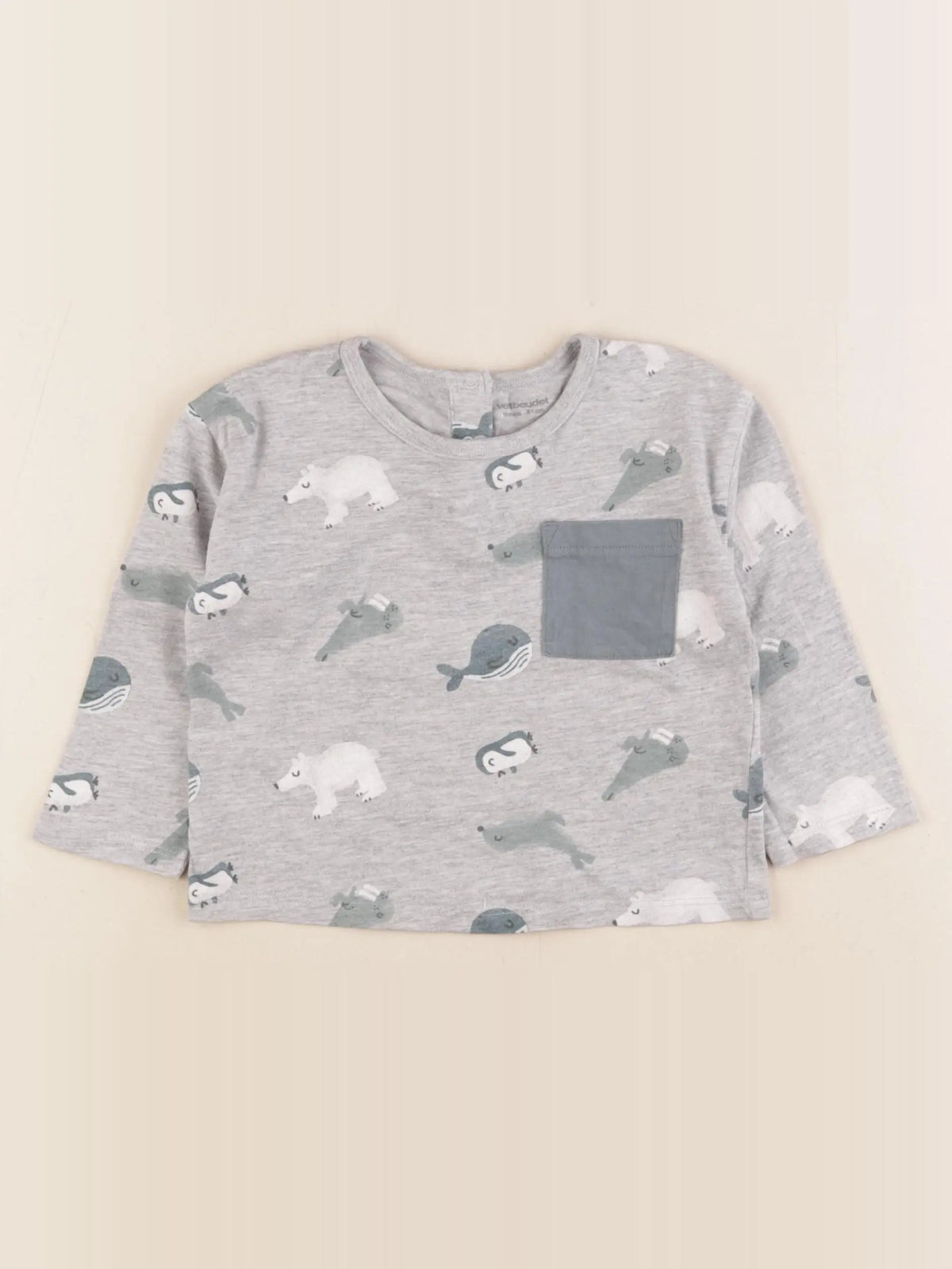 Vertbaudet - tee-shirt gris - 18 mois