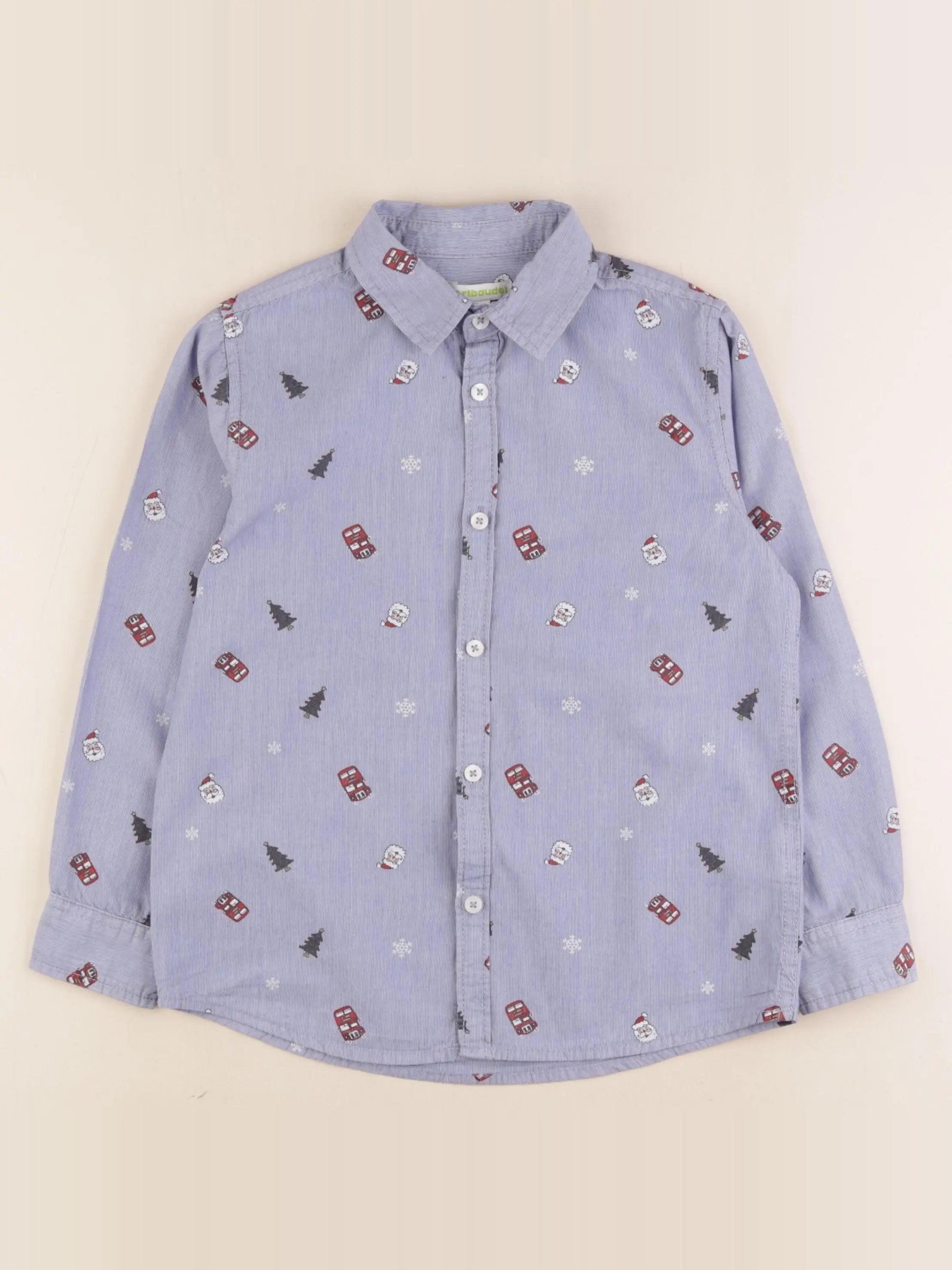 Vertbaudet - chemise bleu, blanc - 8 ans