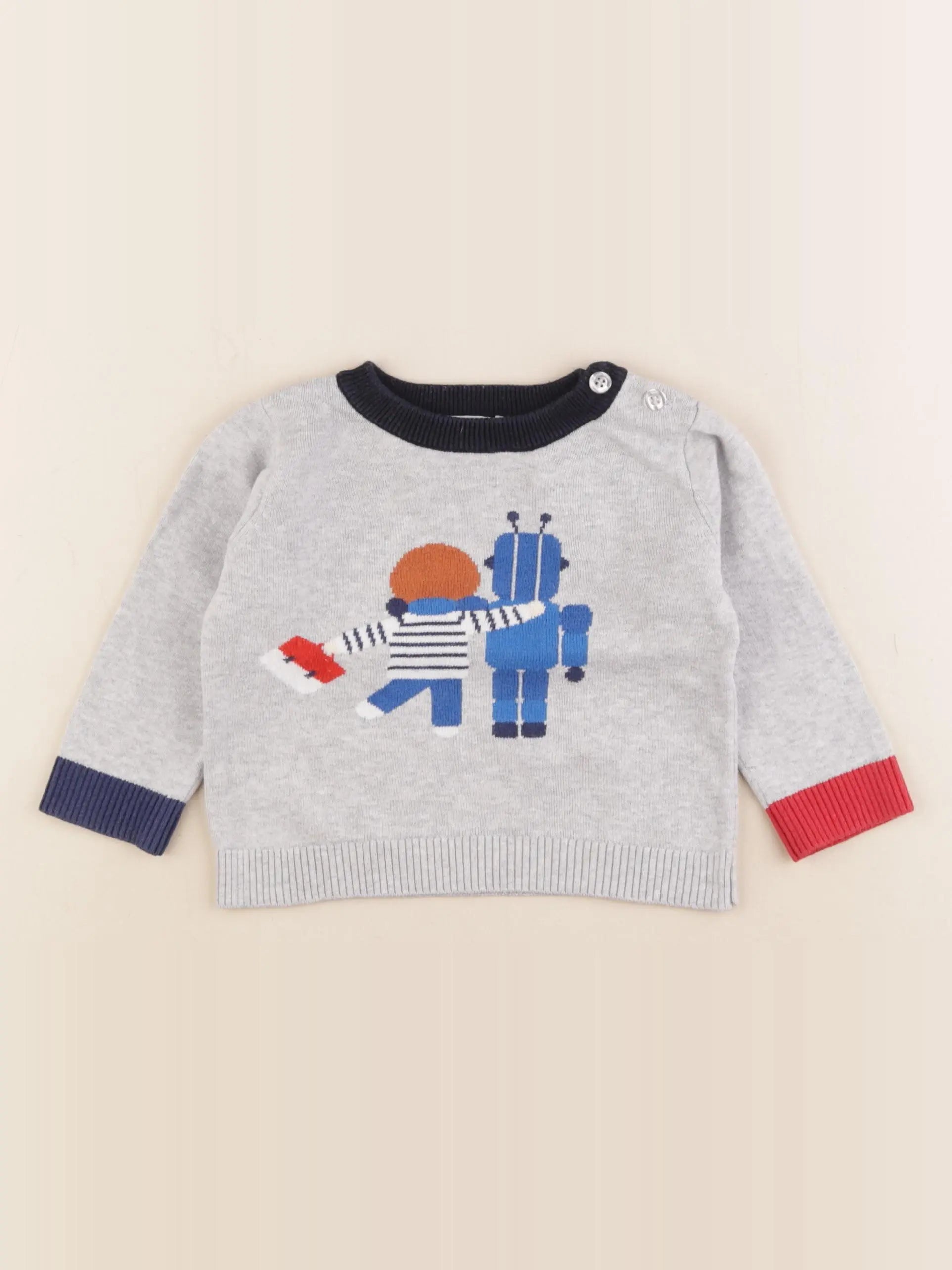 Jacadi - pull gris - 12 mois