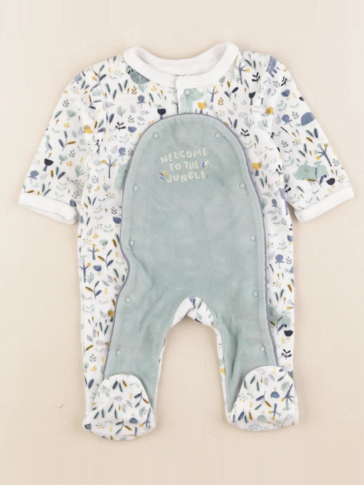Vertbaudet - pyjama velours multicolore - 1 mois