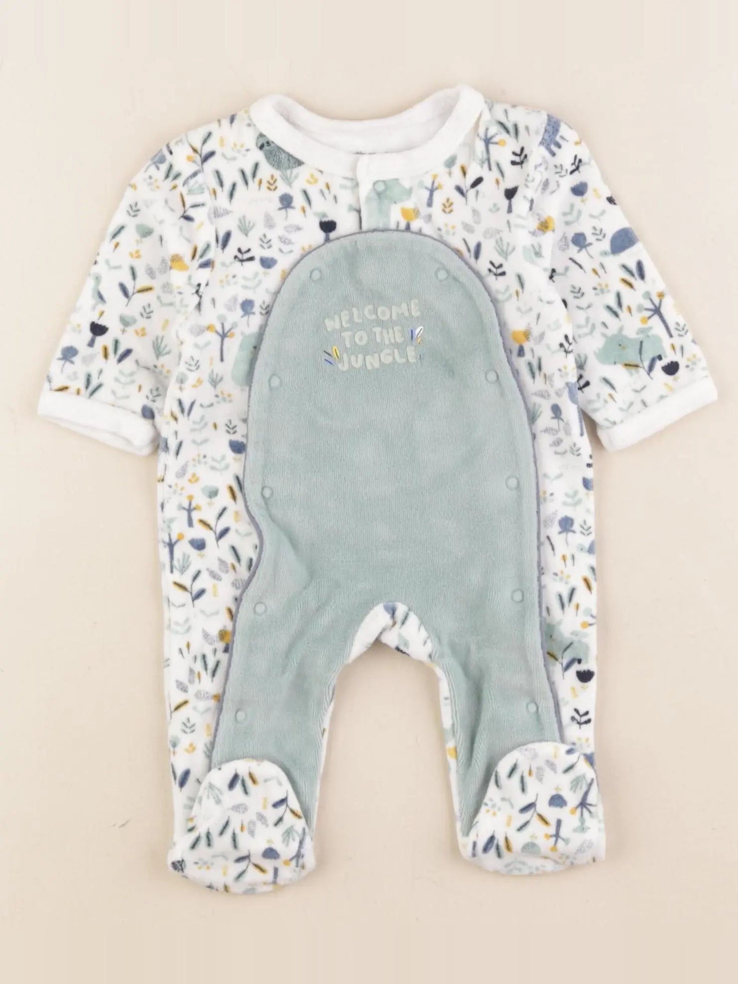 Vertbaudet - pyjama velours multicolore - 1 mois