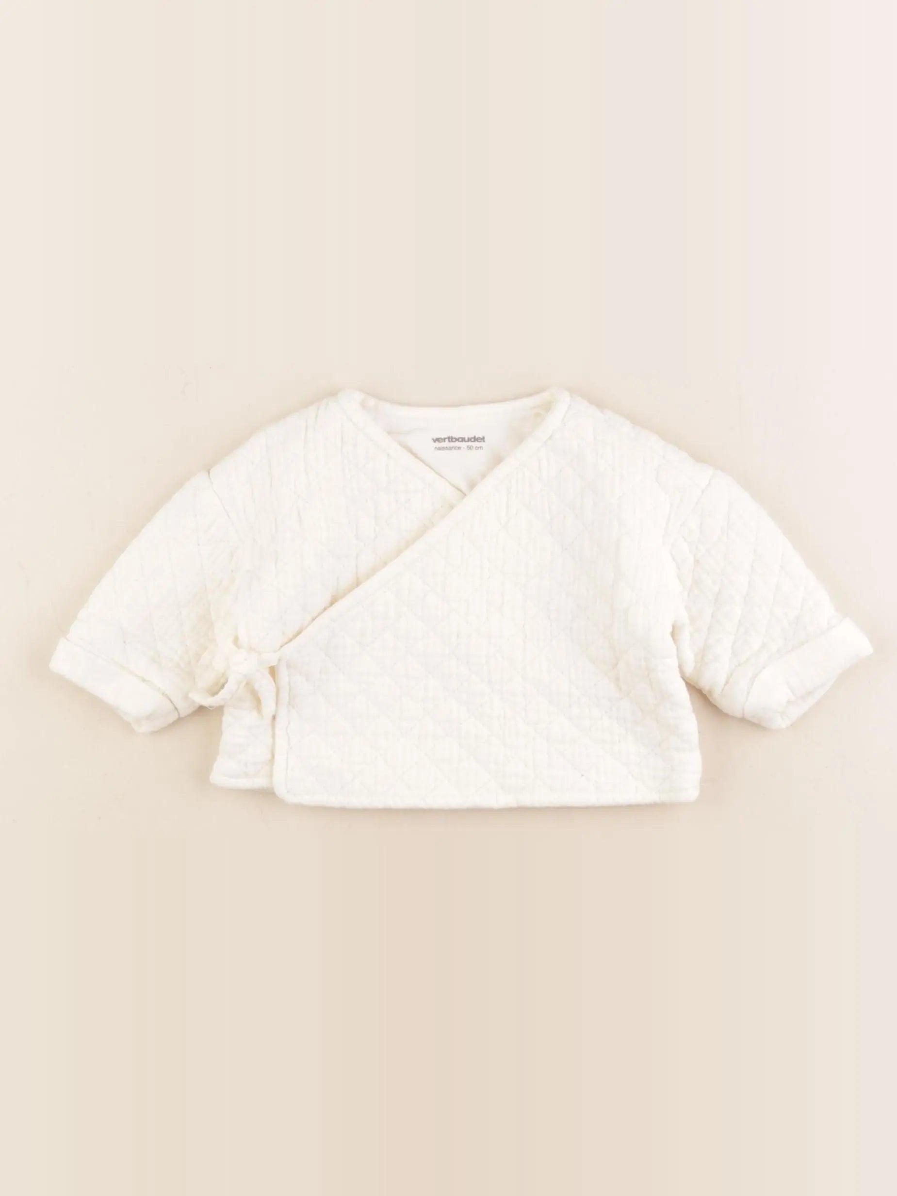 Vertbaudet - gilet beige - 0 mois