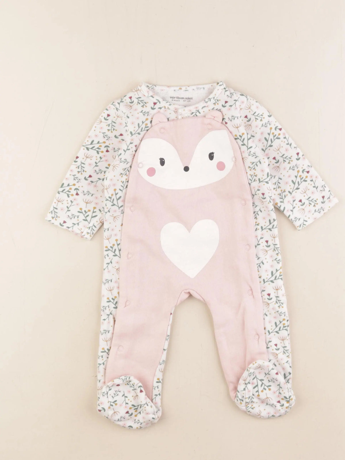 Vertbaudet - pyjama coton multicolore - 6 mois