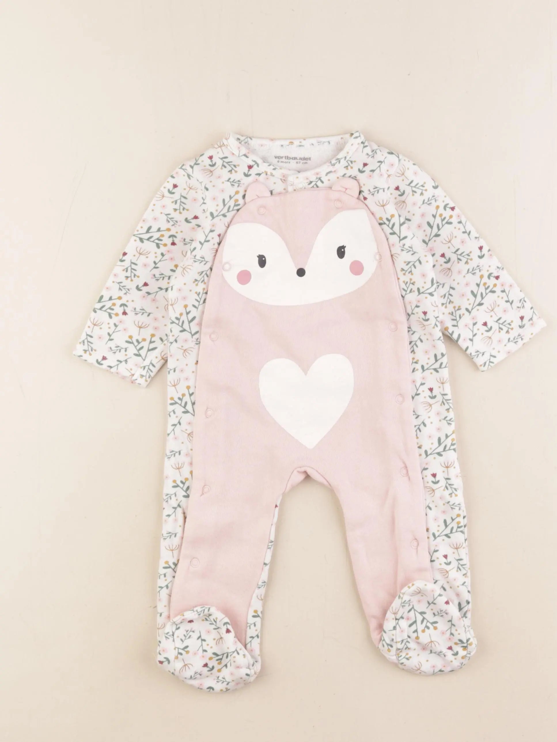 Vertbaudet - pyjama coton multicolore - 6 mois