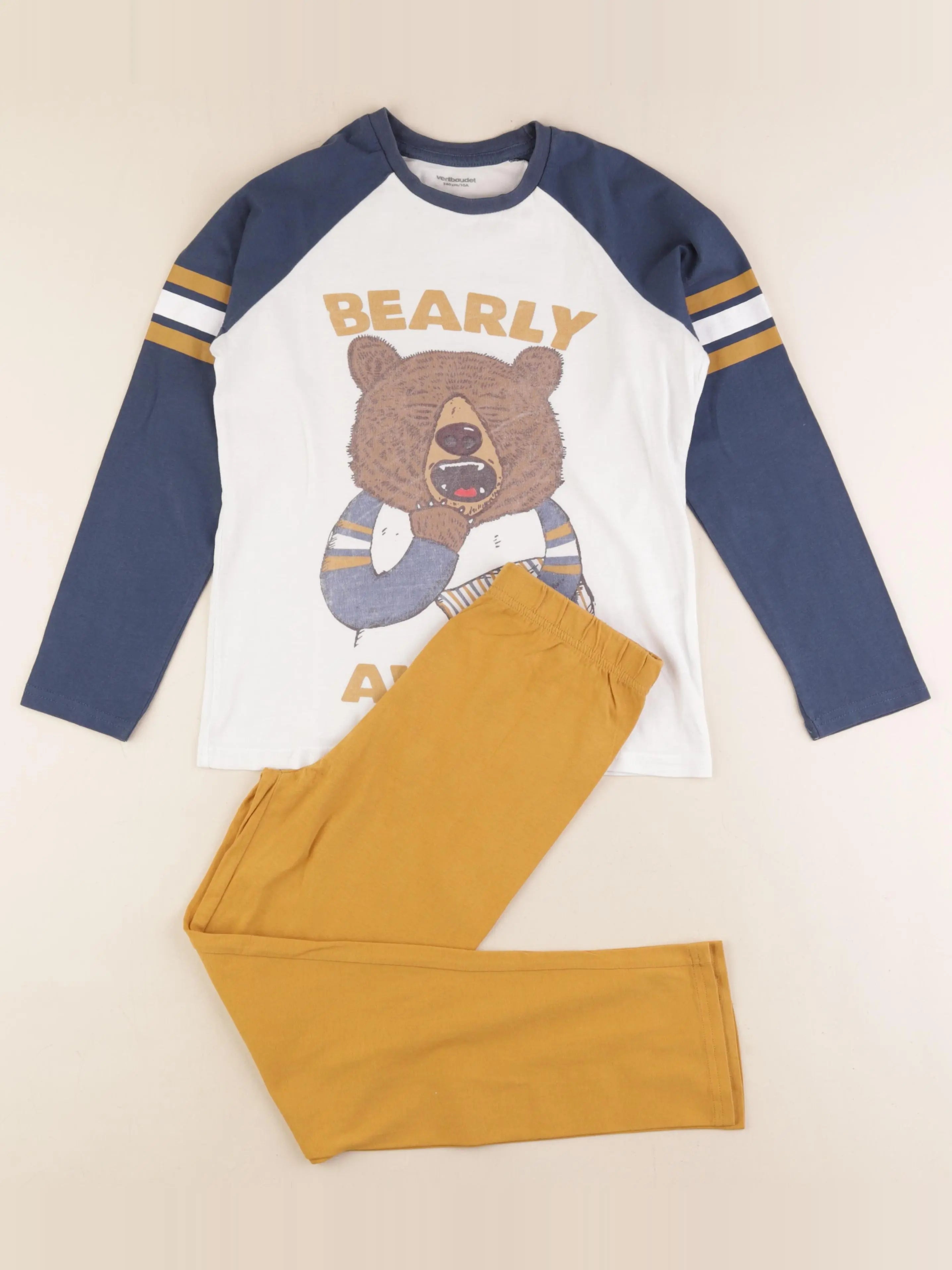 Vertbaudet - pyjama coton bleu, jaune - 10 ans