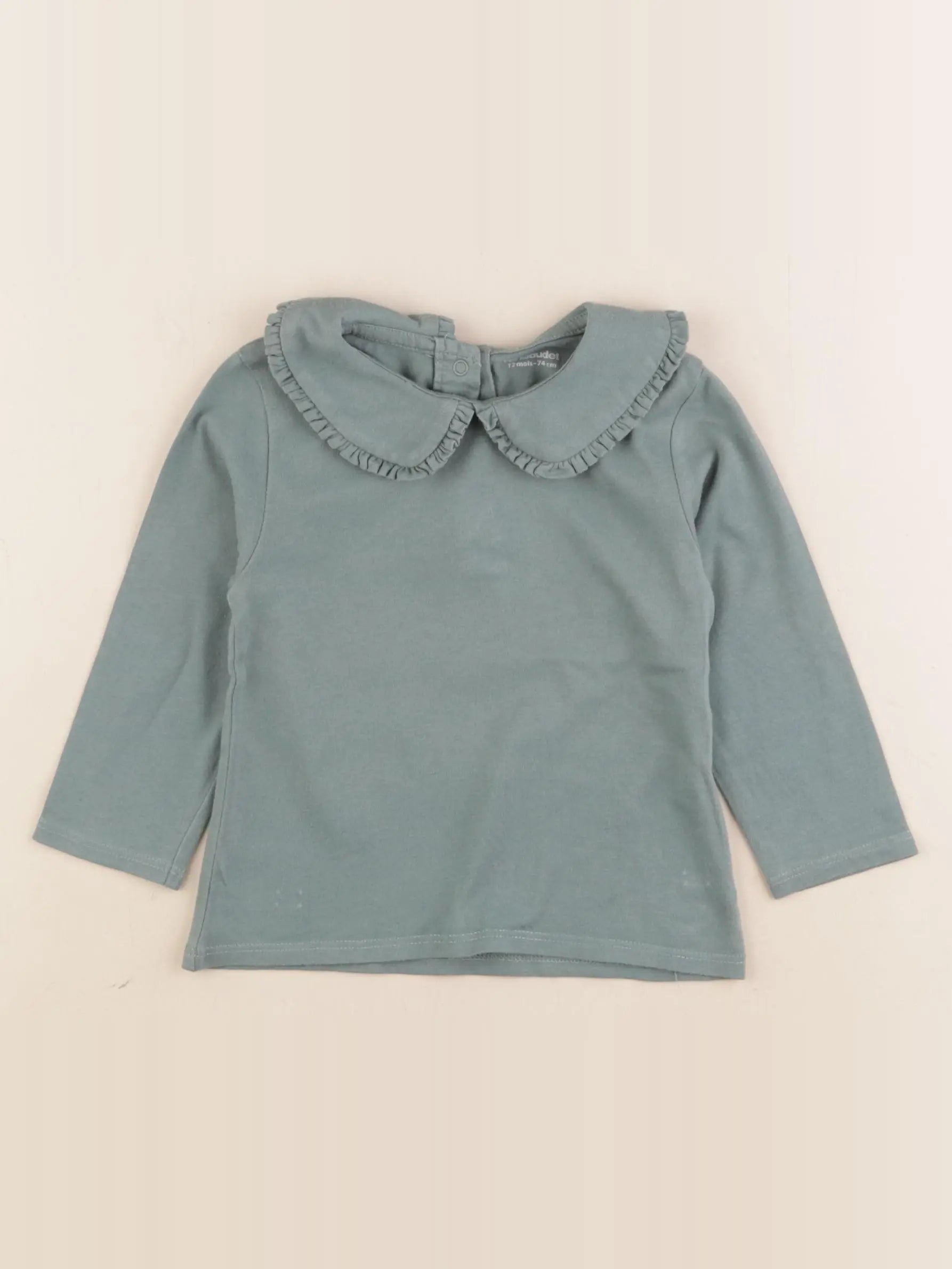 Vertbaudet - tee-shirt bleu - 12 mois