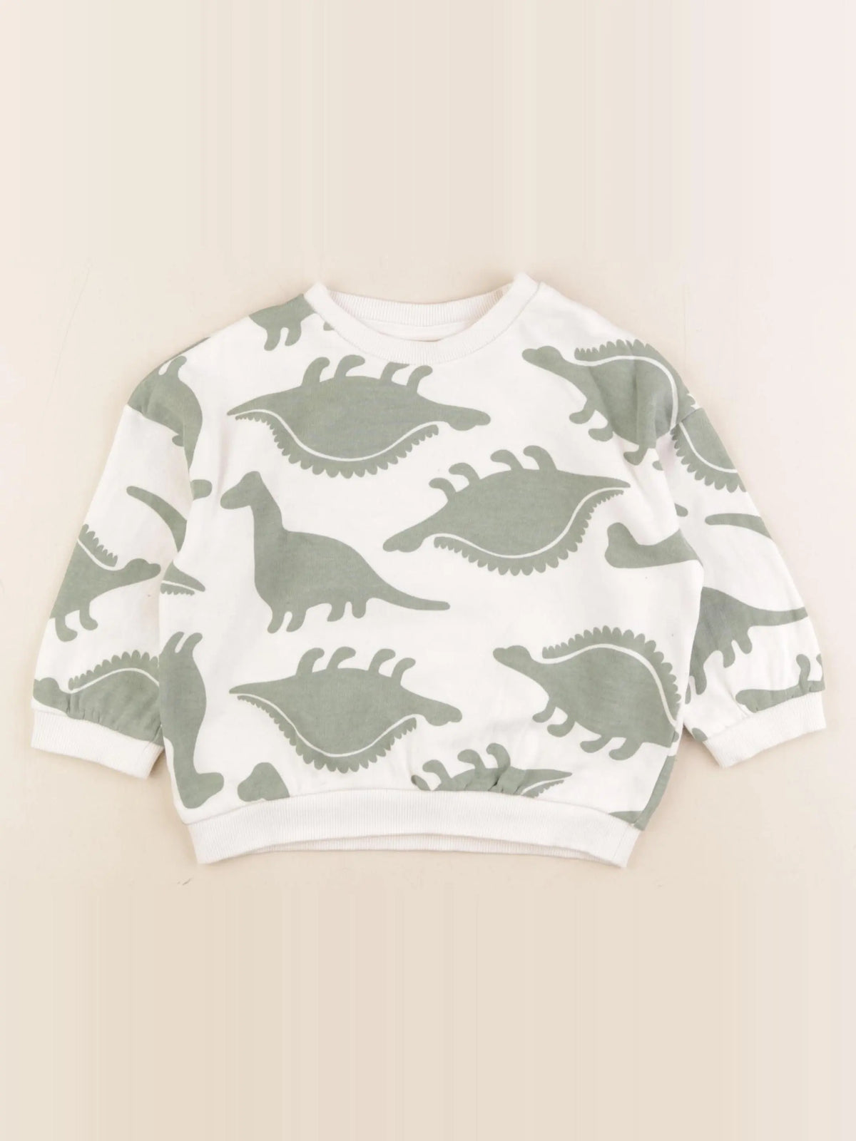 H&M - sweat blanc, vert - 12/18 mois