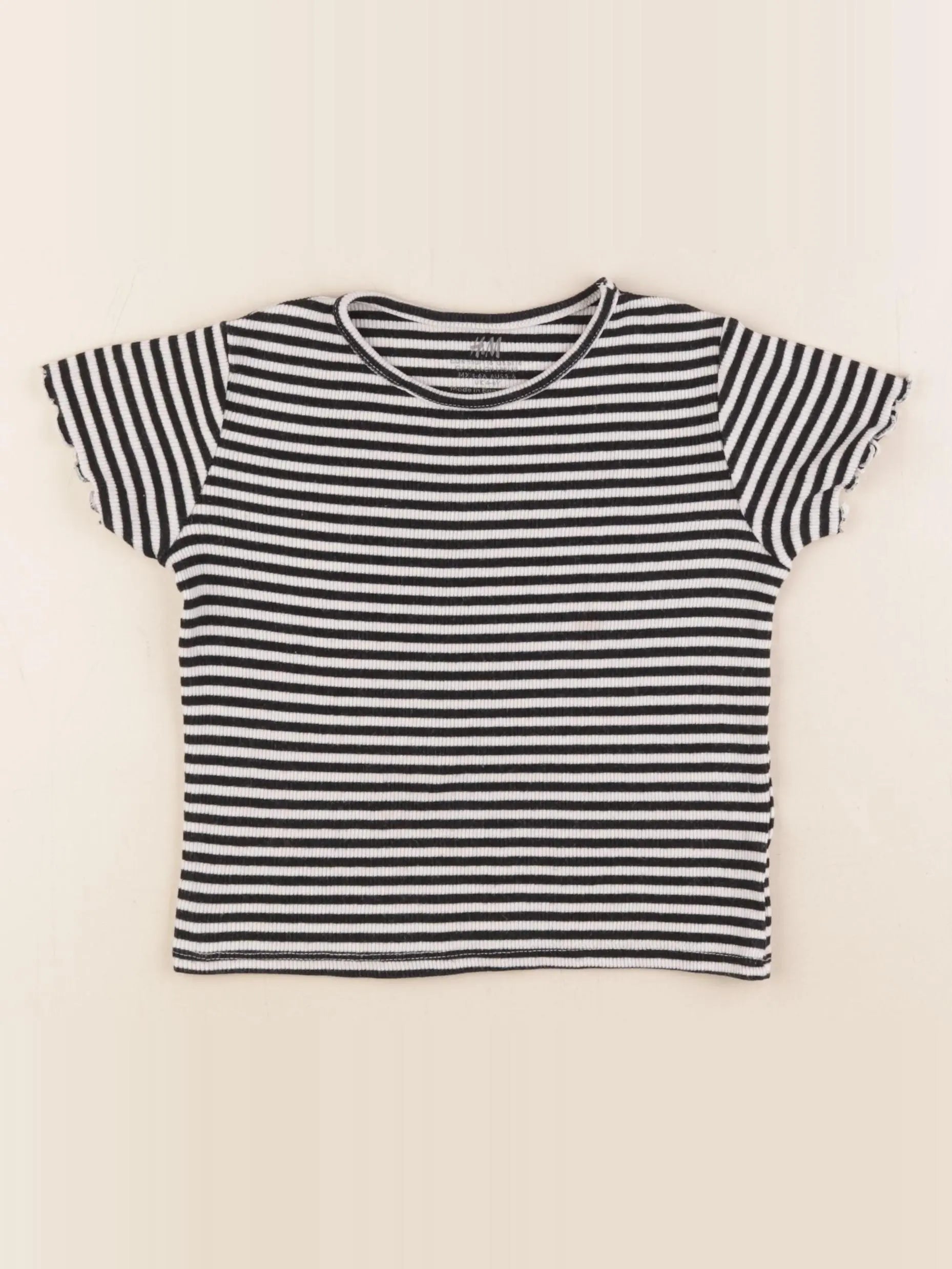 H&M - tee-shirt blanc, noir - 4/6 ans