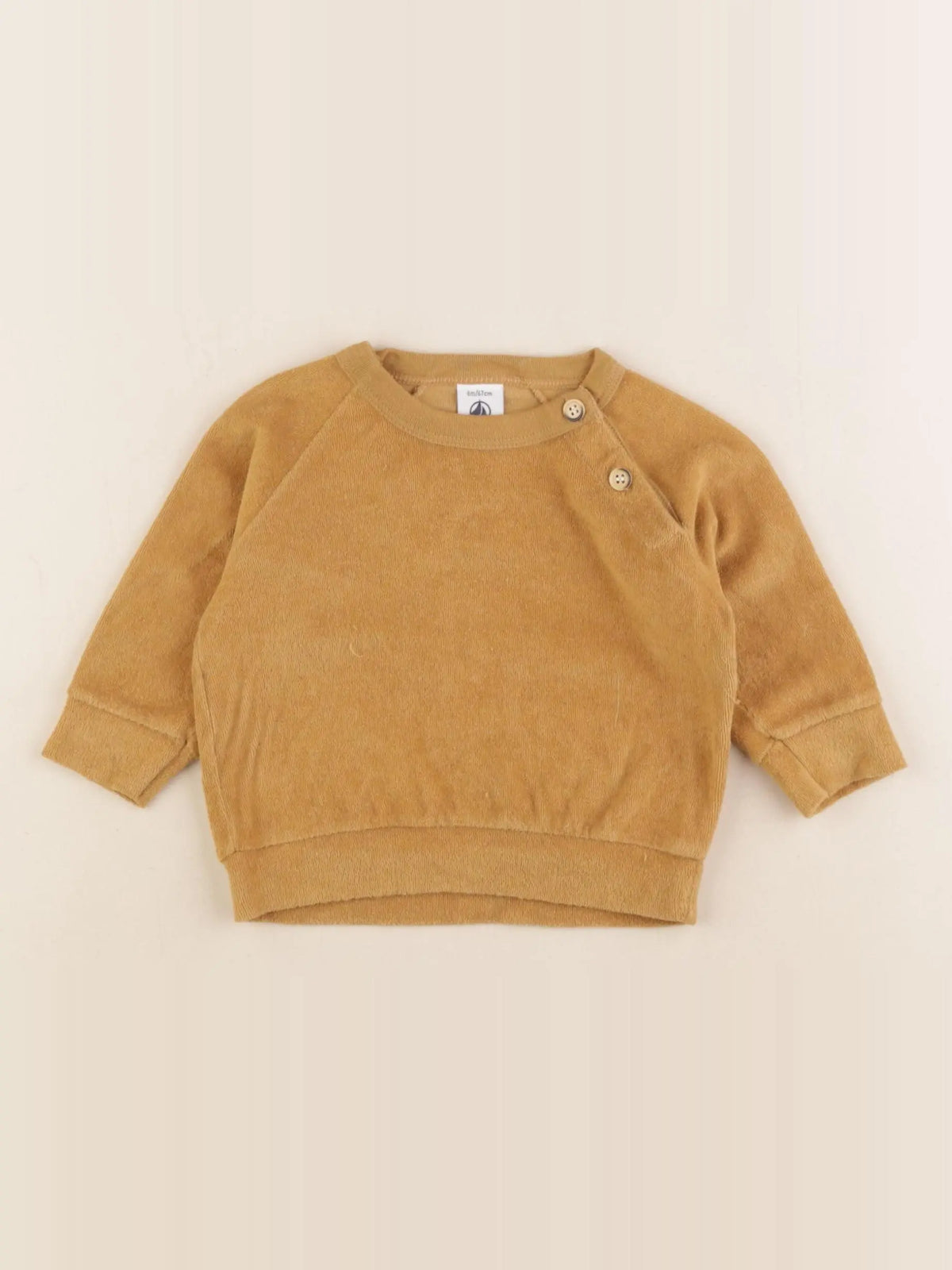 Petit Bateau - sweat jaune - 6 mois