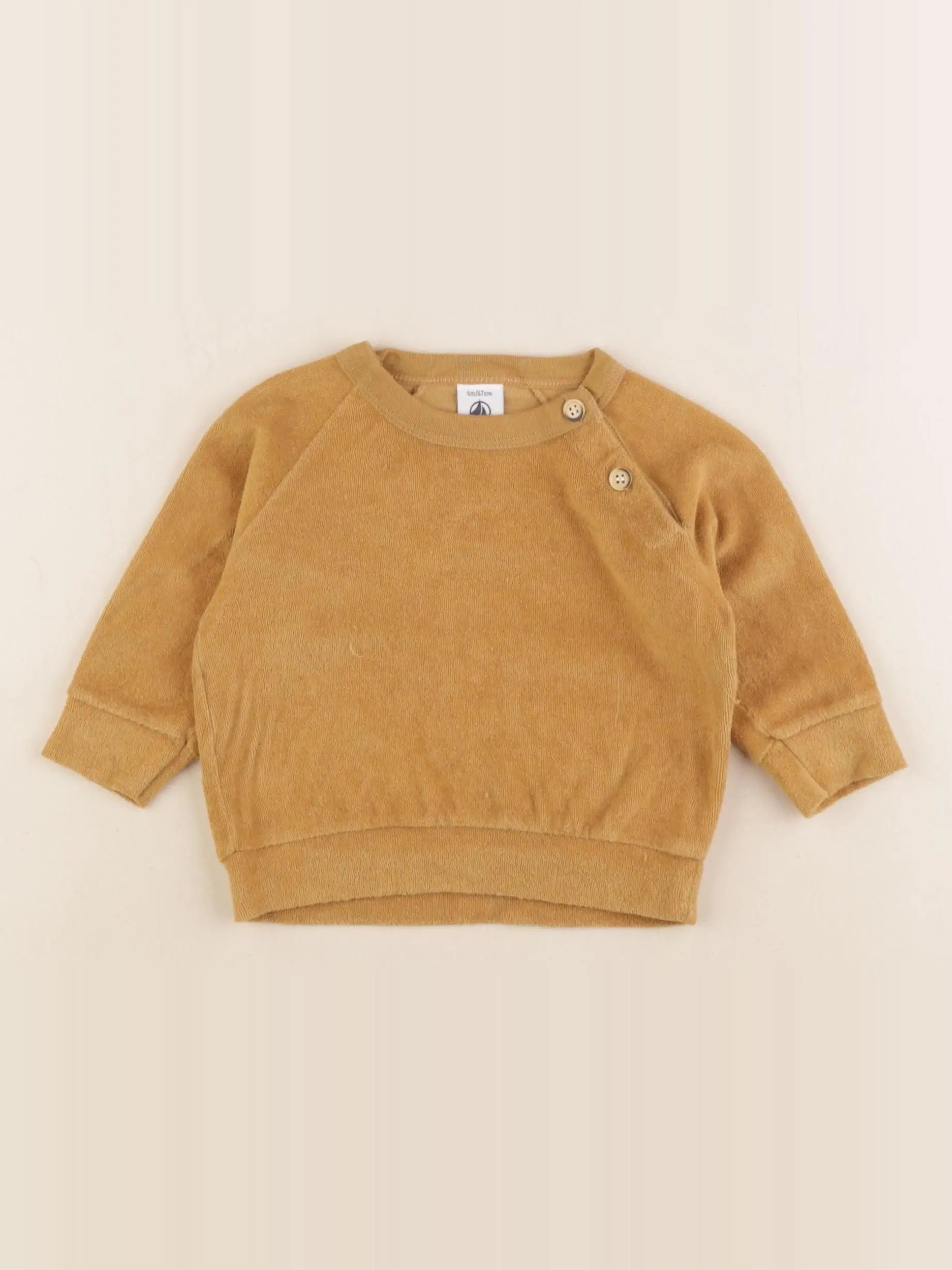 Petit Bateau - sweat jaune - 6 mois