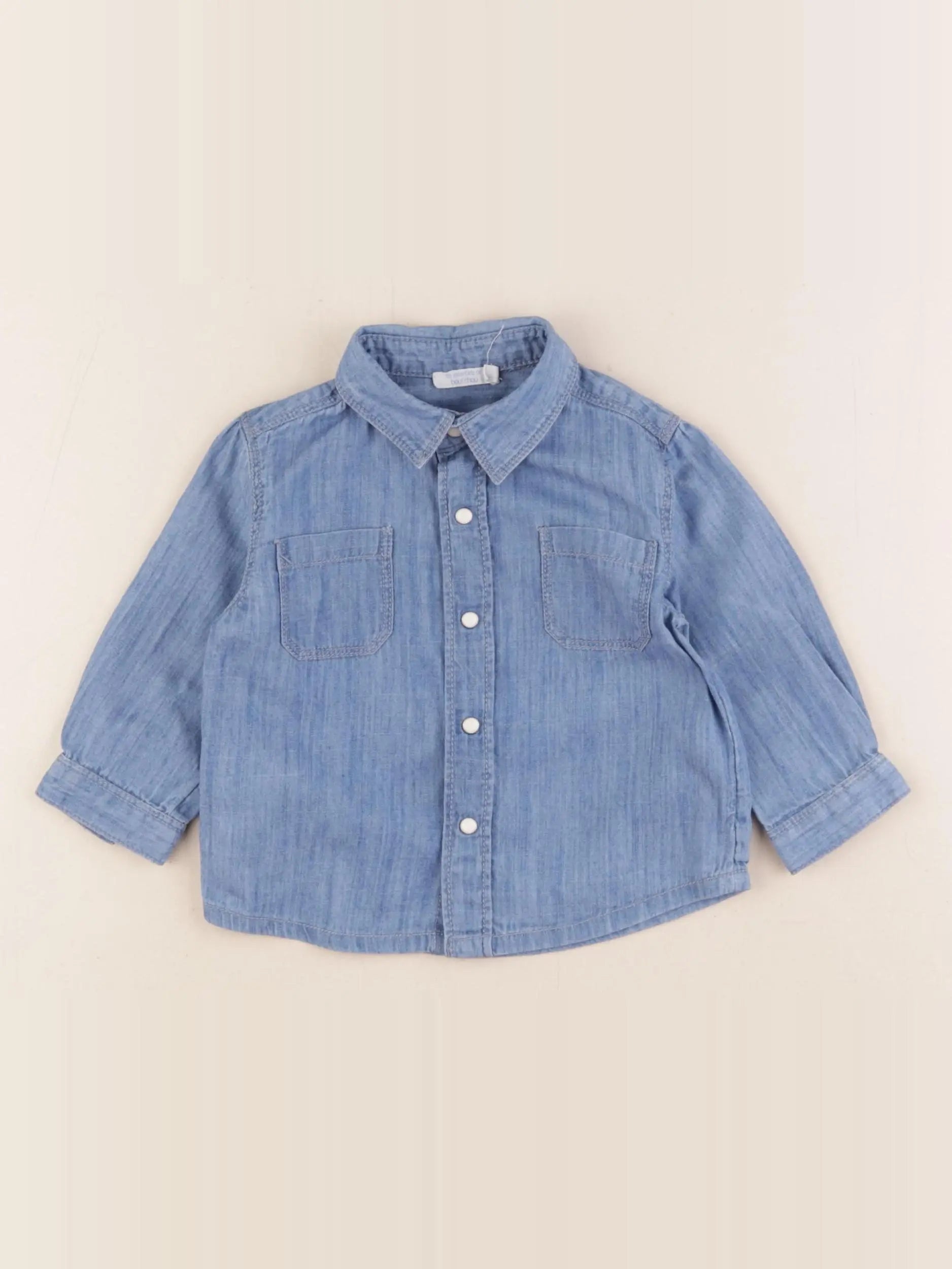 Boutchou - chemise bleu - 6 mois