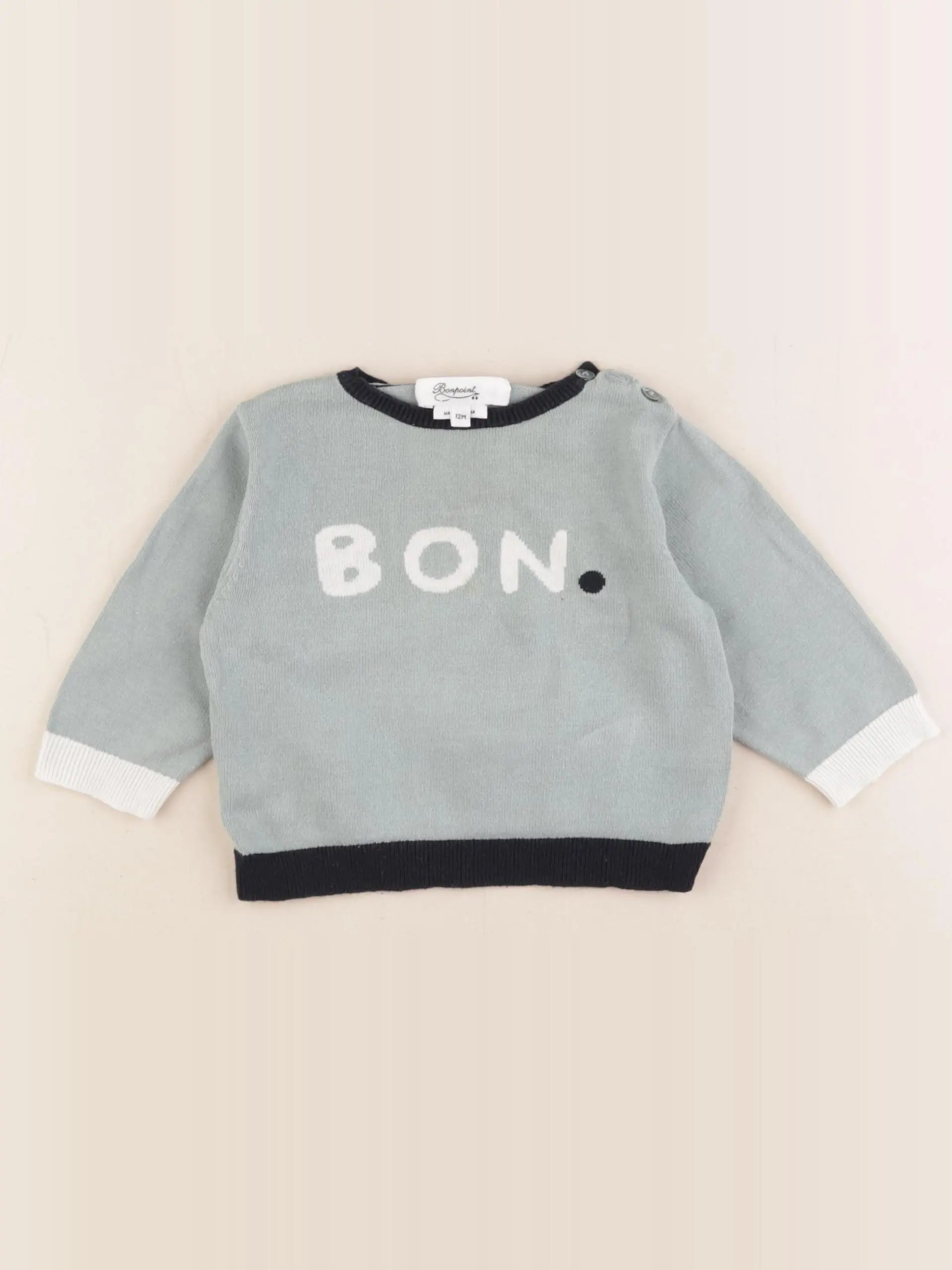 Bonpoint - pull vert - 12 mois