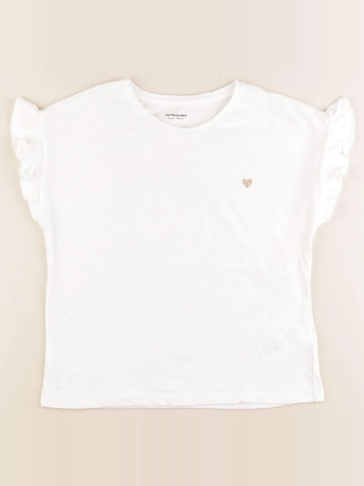 Vertbaudet - tee-shirt blanc - 8 ans