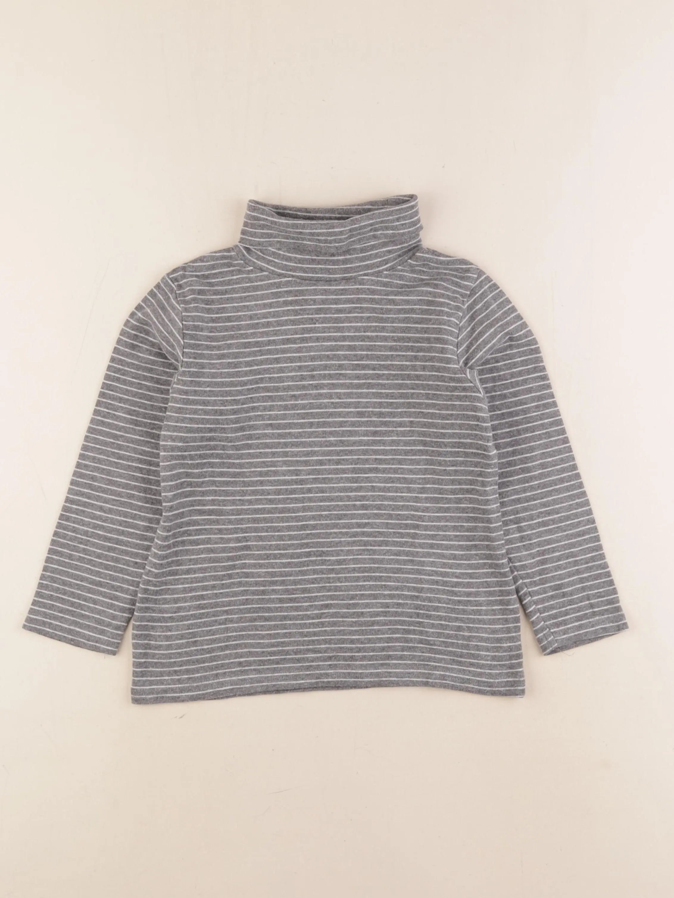 Vertbaudet - sous-pull gris, blanc - 6 ans