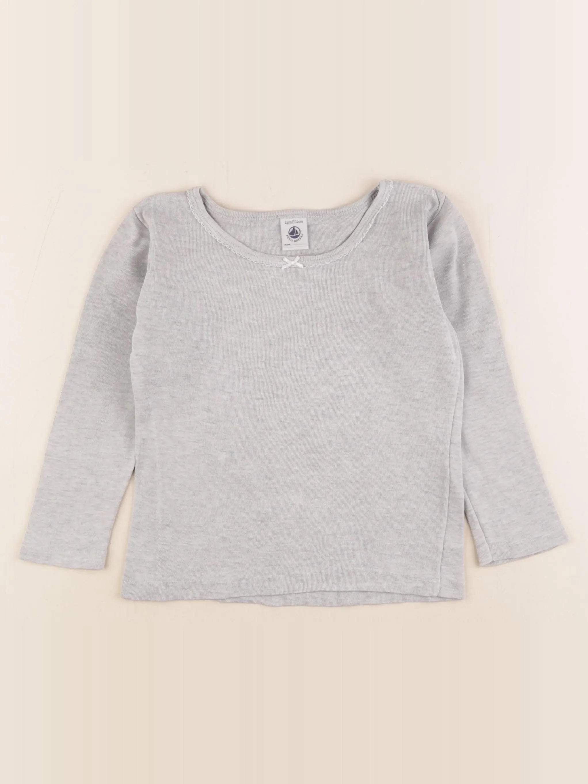 Petit Bateau - maillot de corps gris - 4 ans