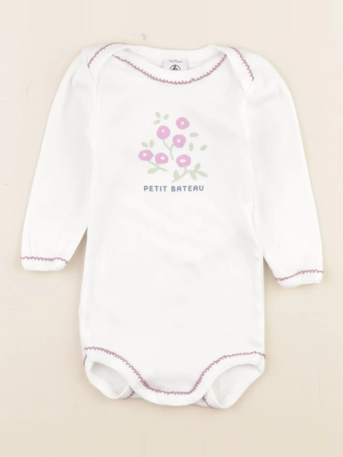 Petit Bateau - body blanc - 9 mois