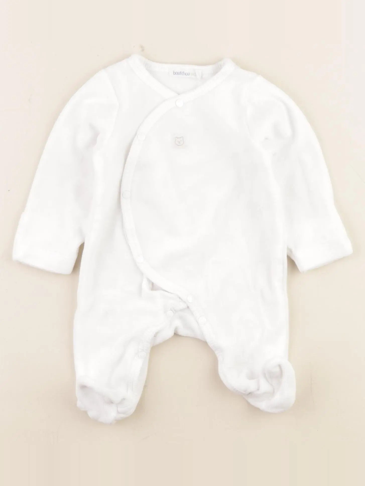 Boutchou - pyjama velours blanc - 0 mois