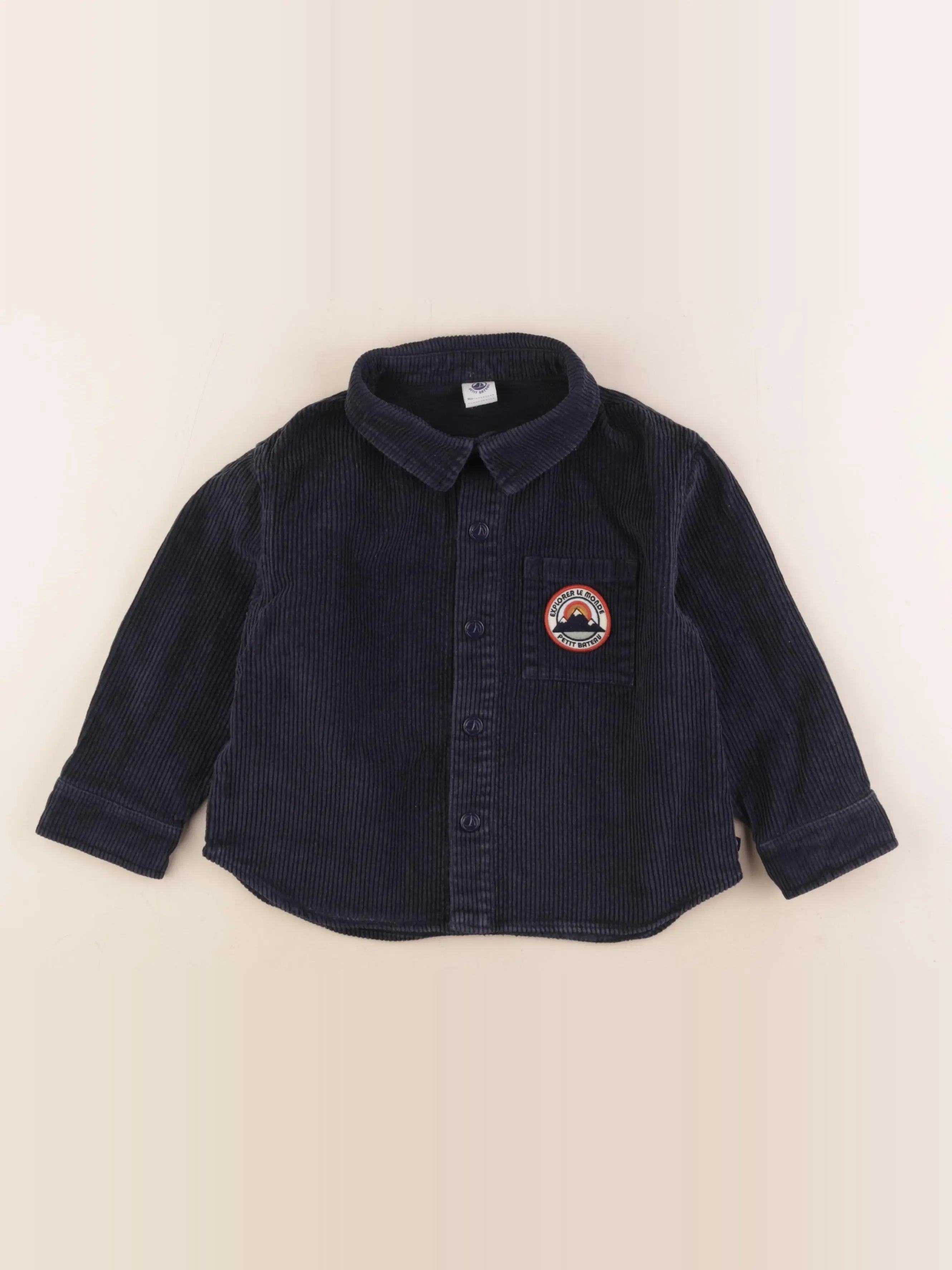Petit Bateau - chemise bleu - 5 ans