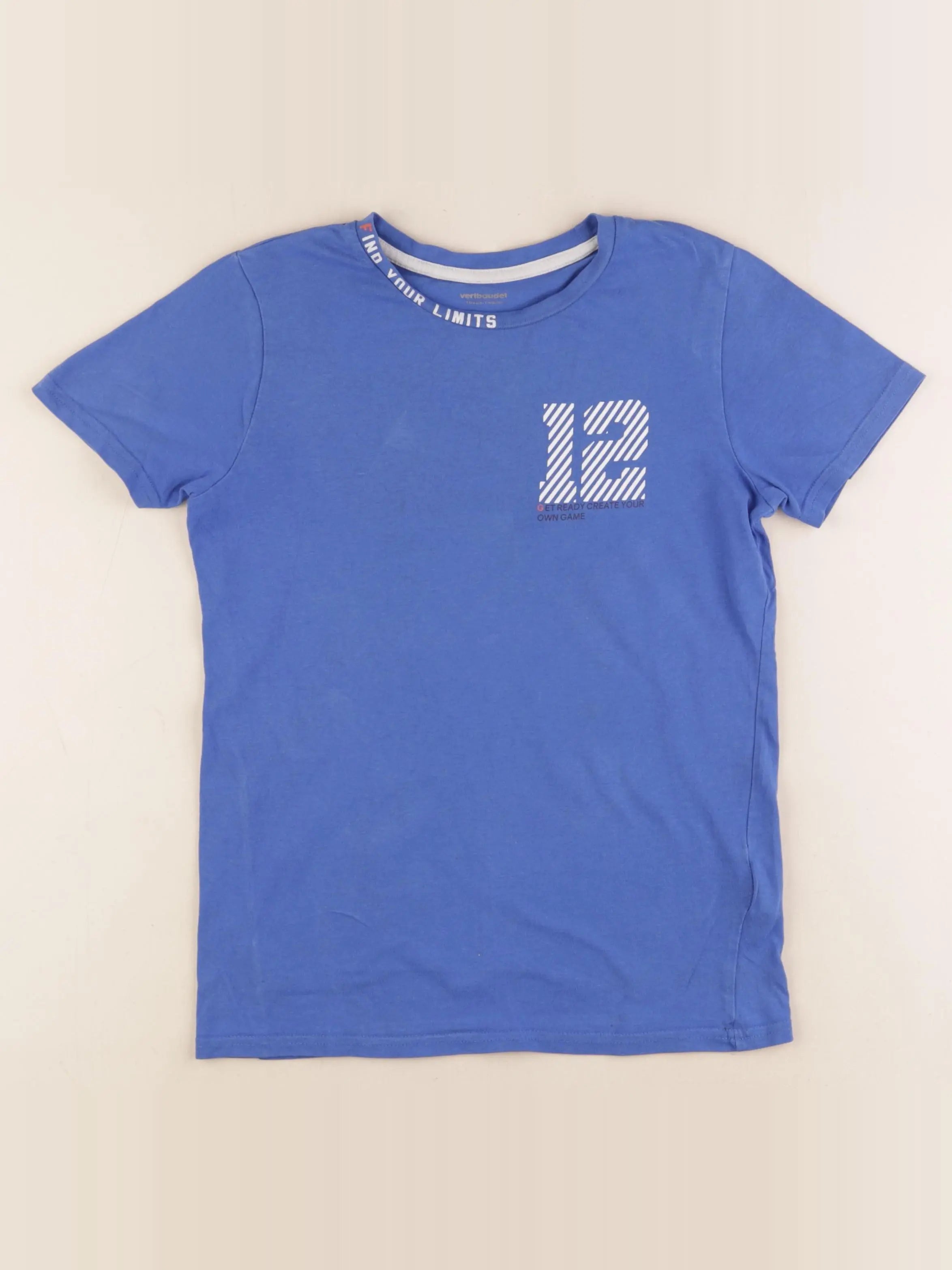 Vertbaudet - tee-shirt bleu - 10 ans