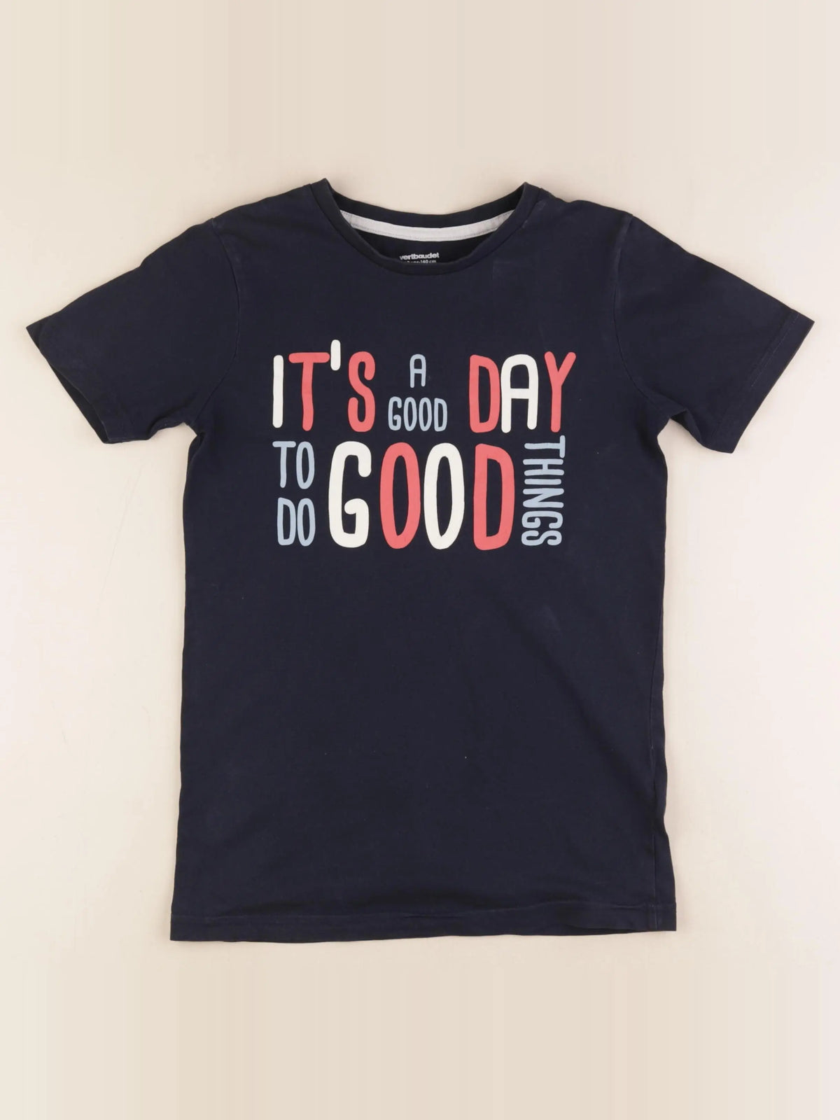Vertbaudet - tee-shirt bleu - 10 ans