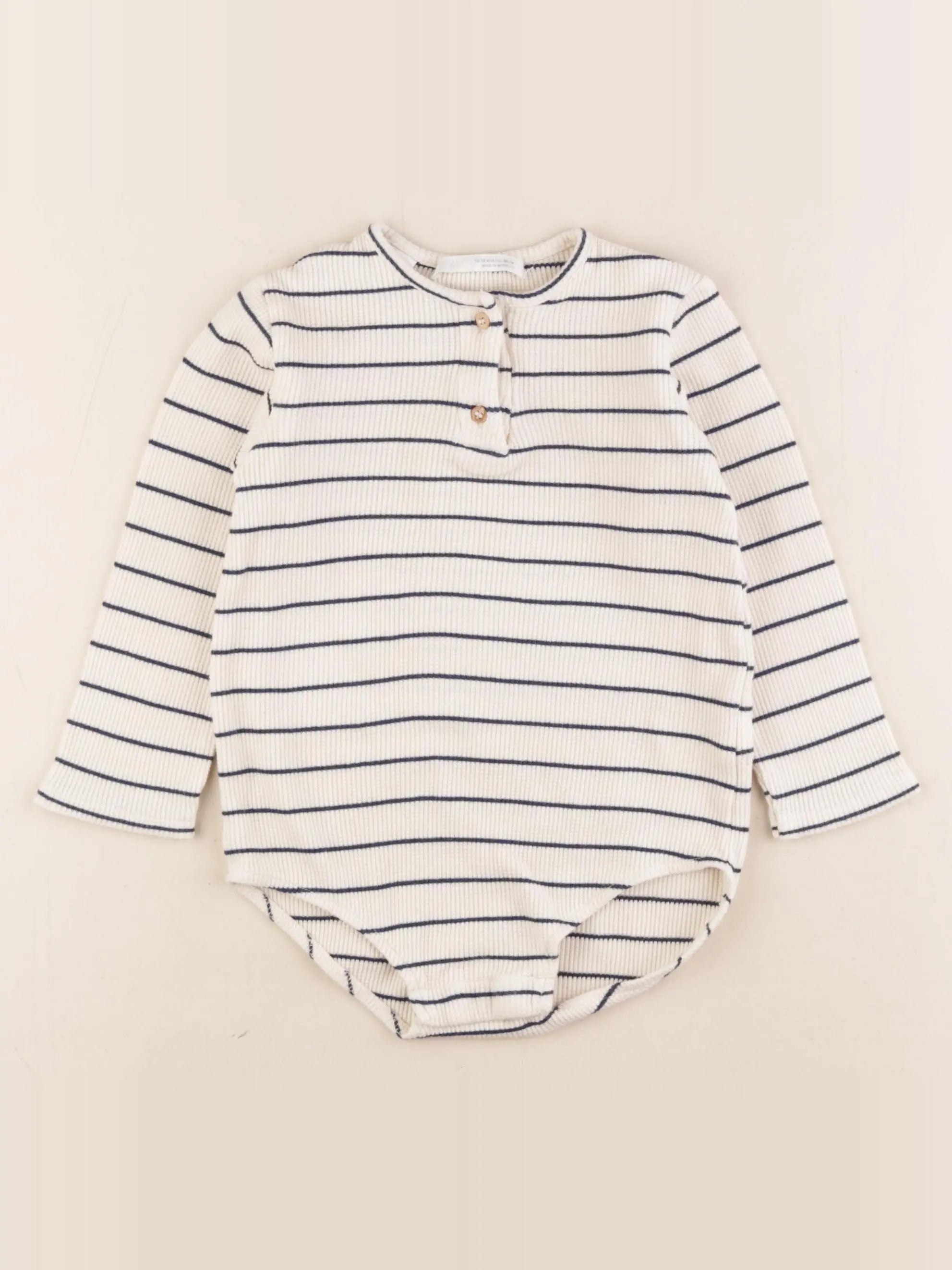 Zara - combinaison beige, bleu - 12/18 mois