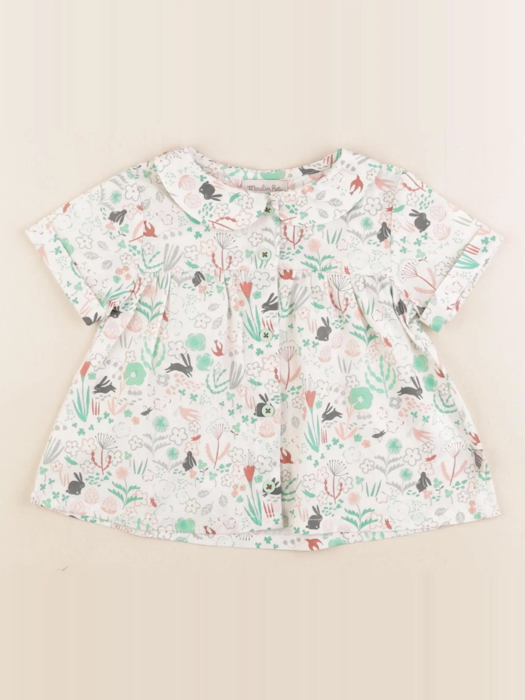 Moulin Roty - blouse multicolore - 12 mois