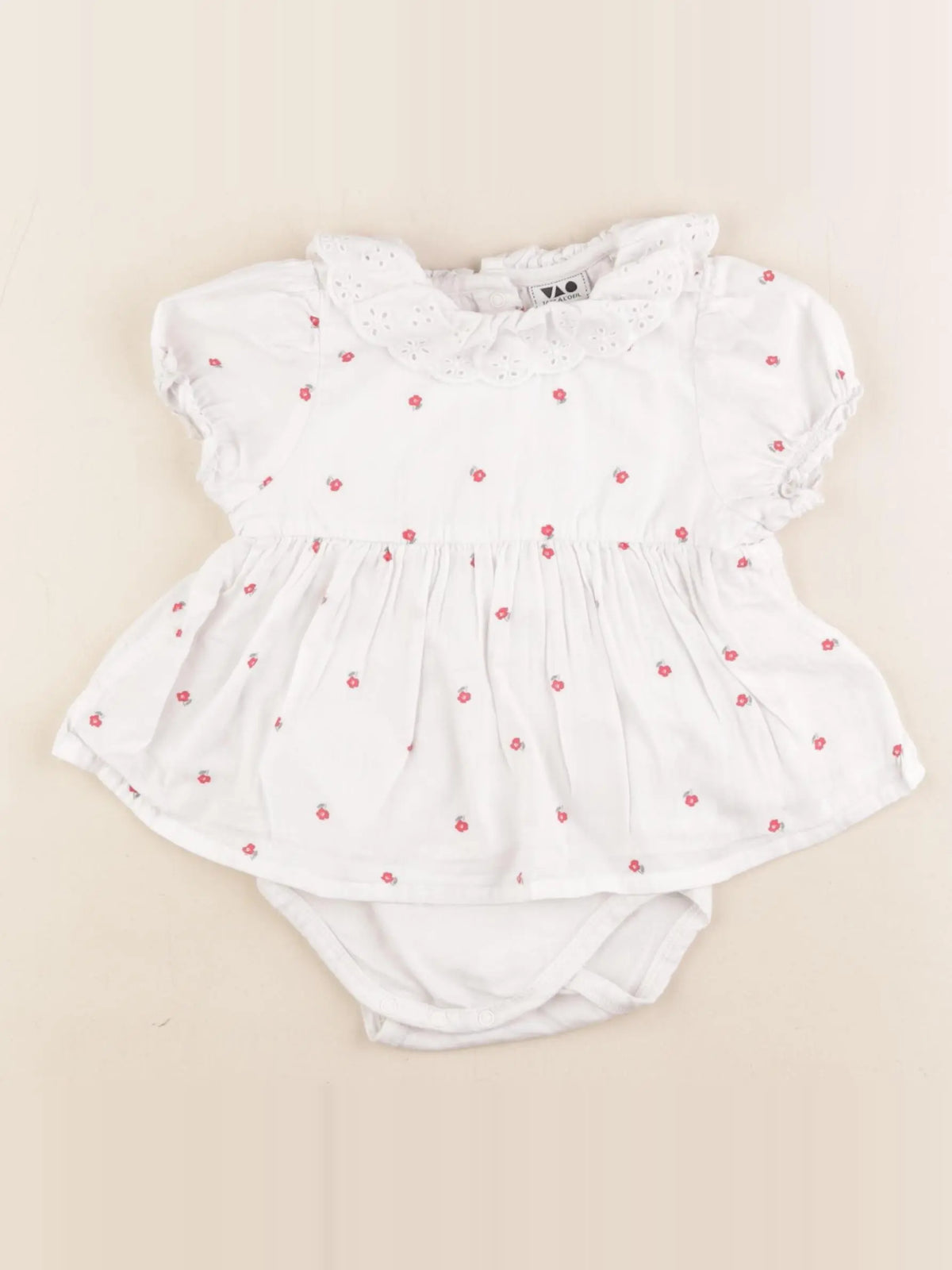 Tape à l'oeil - body robe blanc - 12 mois