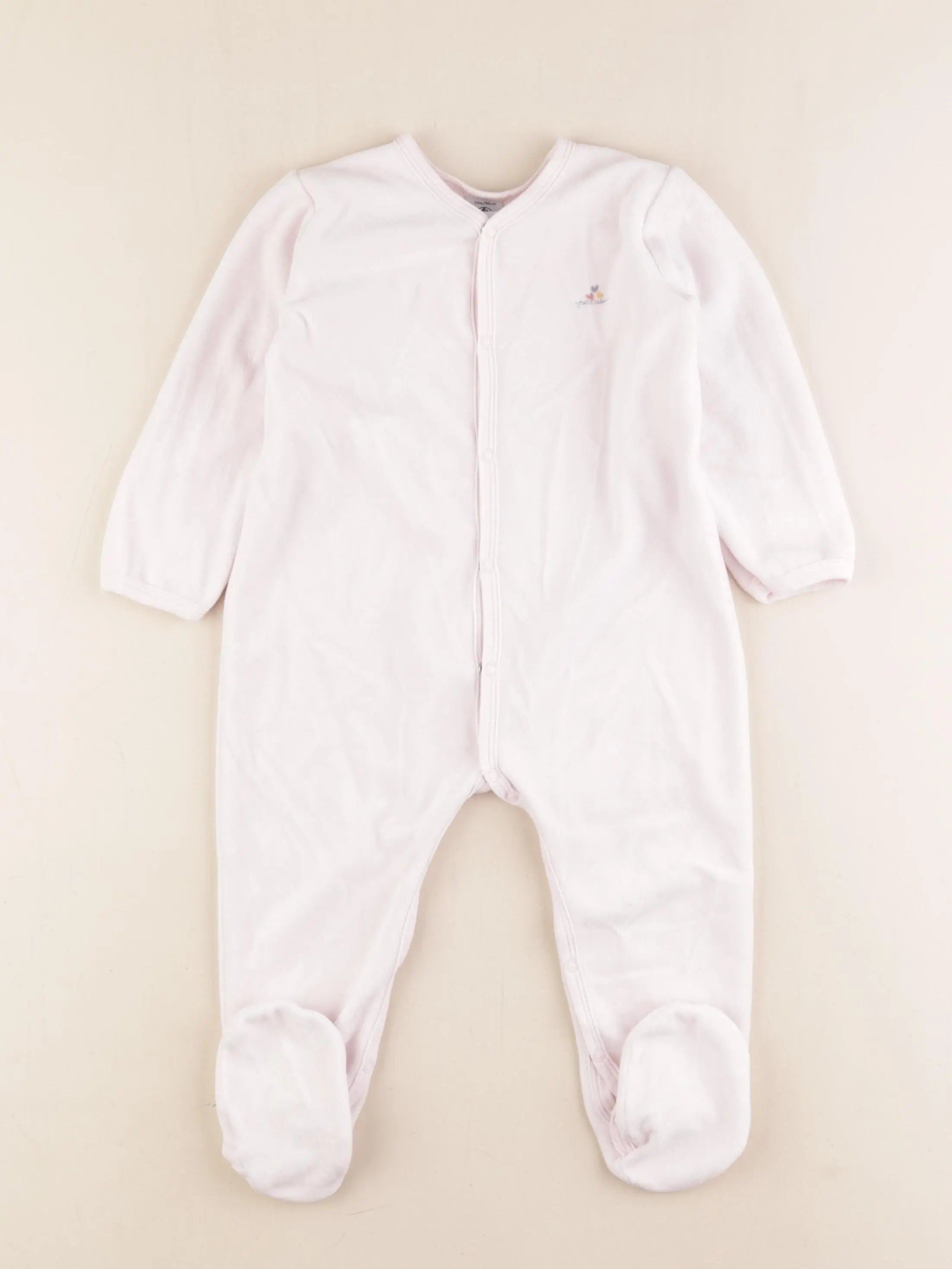 Petit Bateau - pyjama velours rose - 24 mois