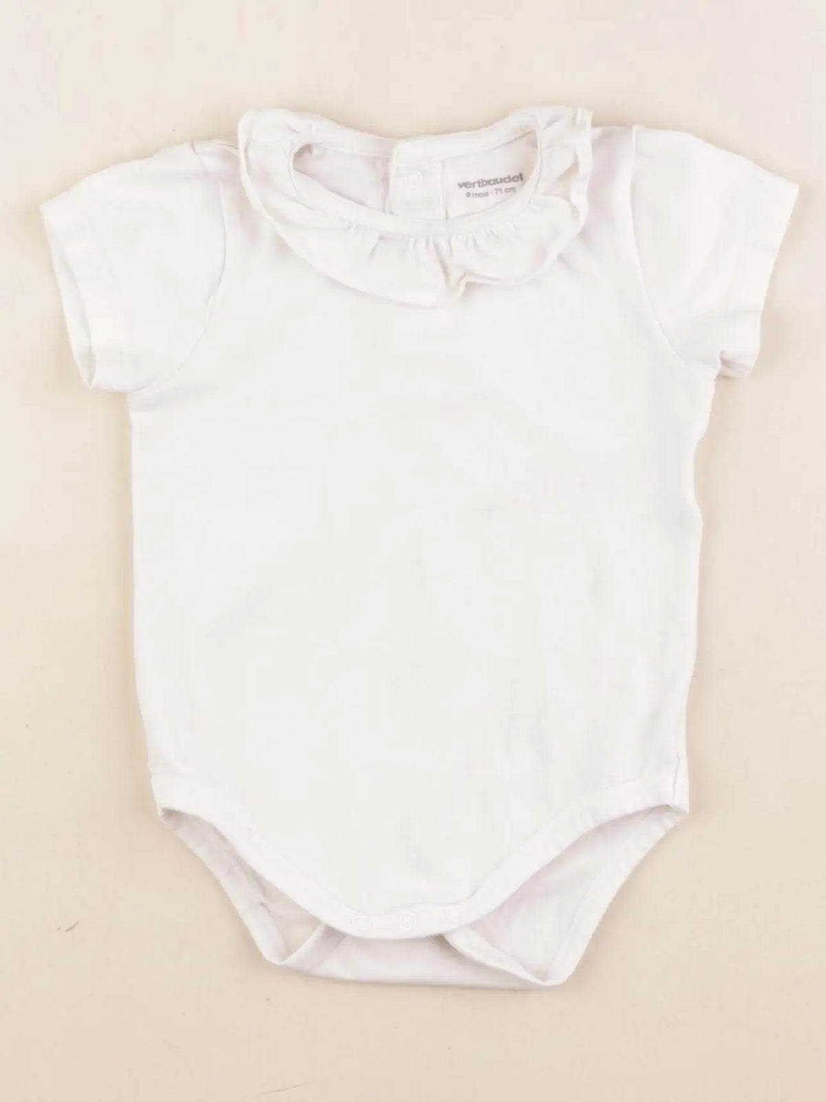 Vertbaudet - body à col beige - 9 mois