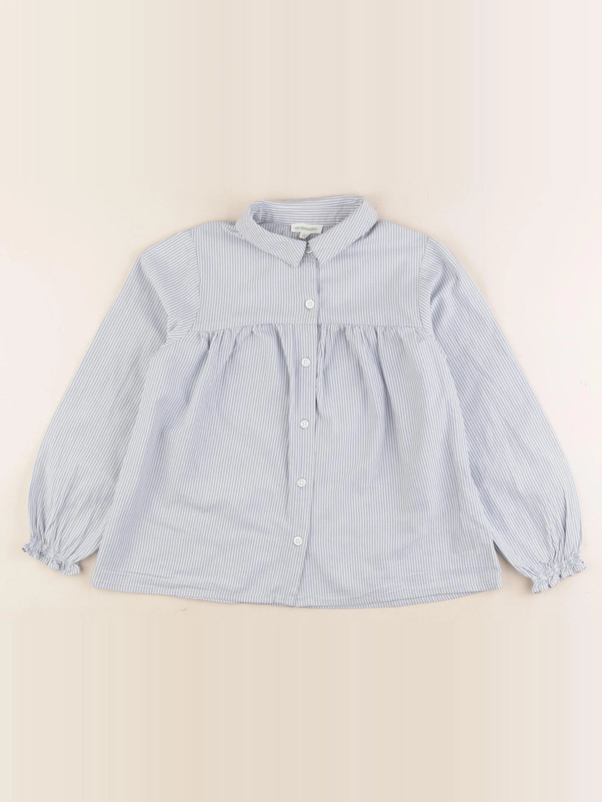 Vertbaudet - blouse blanc, bleu - 8 ans