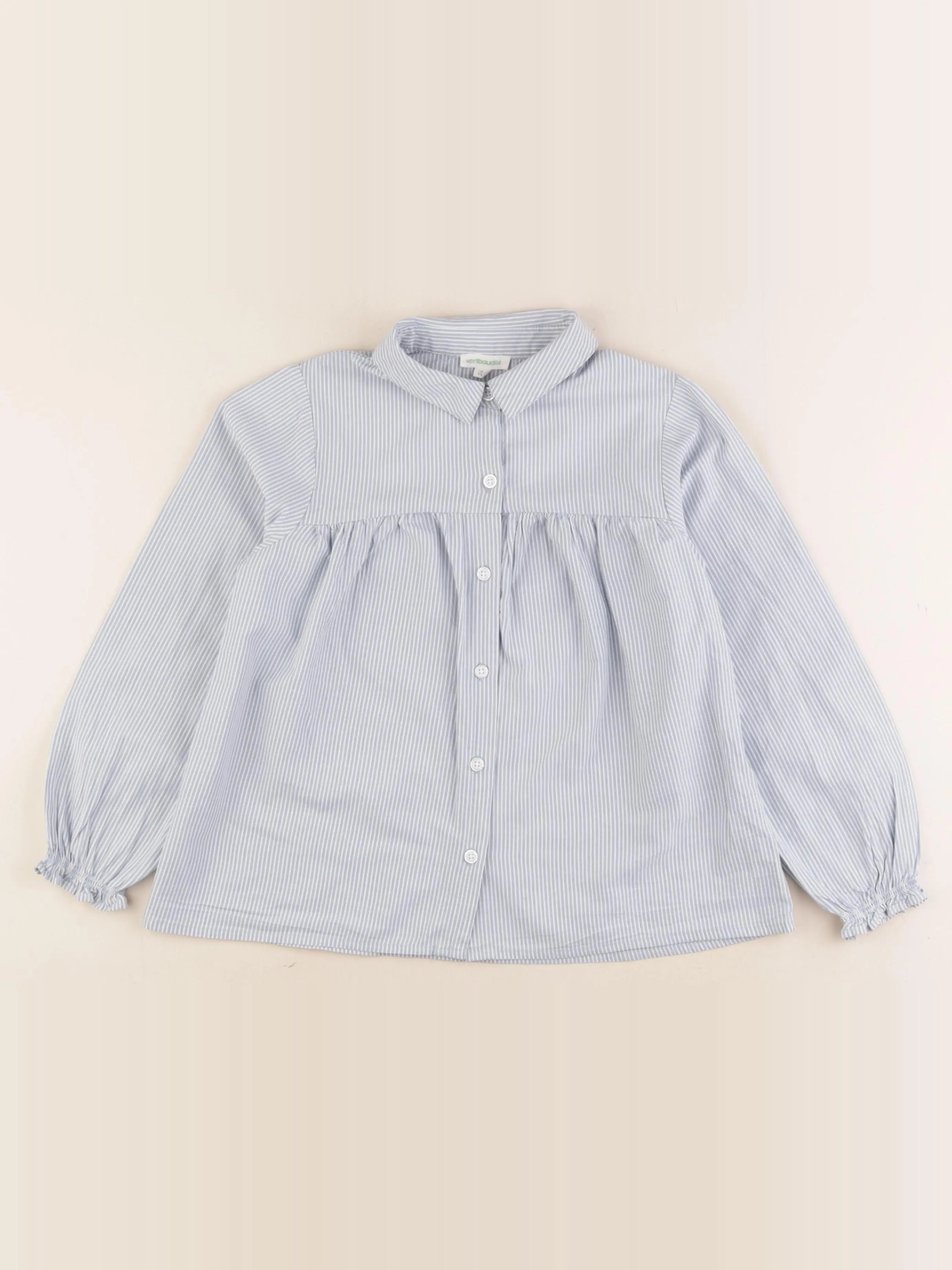 Vertbaudet - blouse blanc, bleu - 8 ans