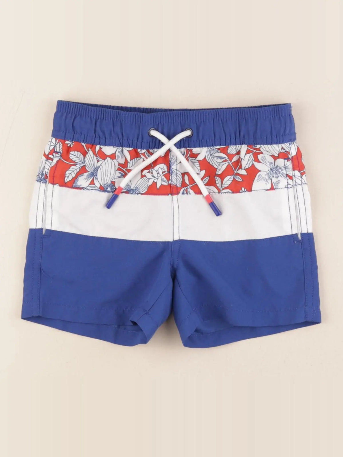 Cyrillus - maillot de bain bleu, blanc - 3 ans