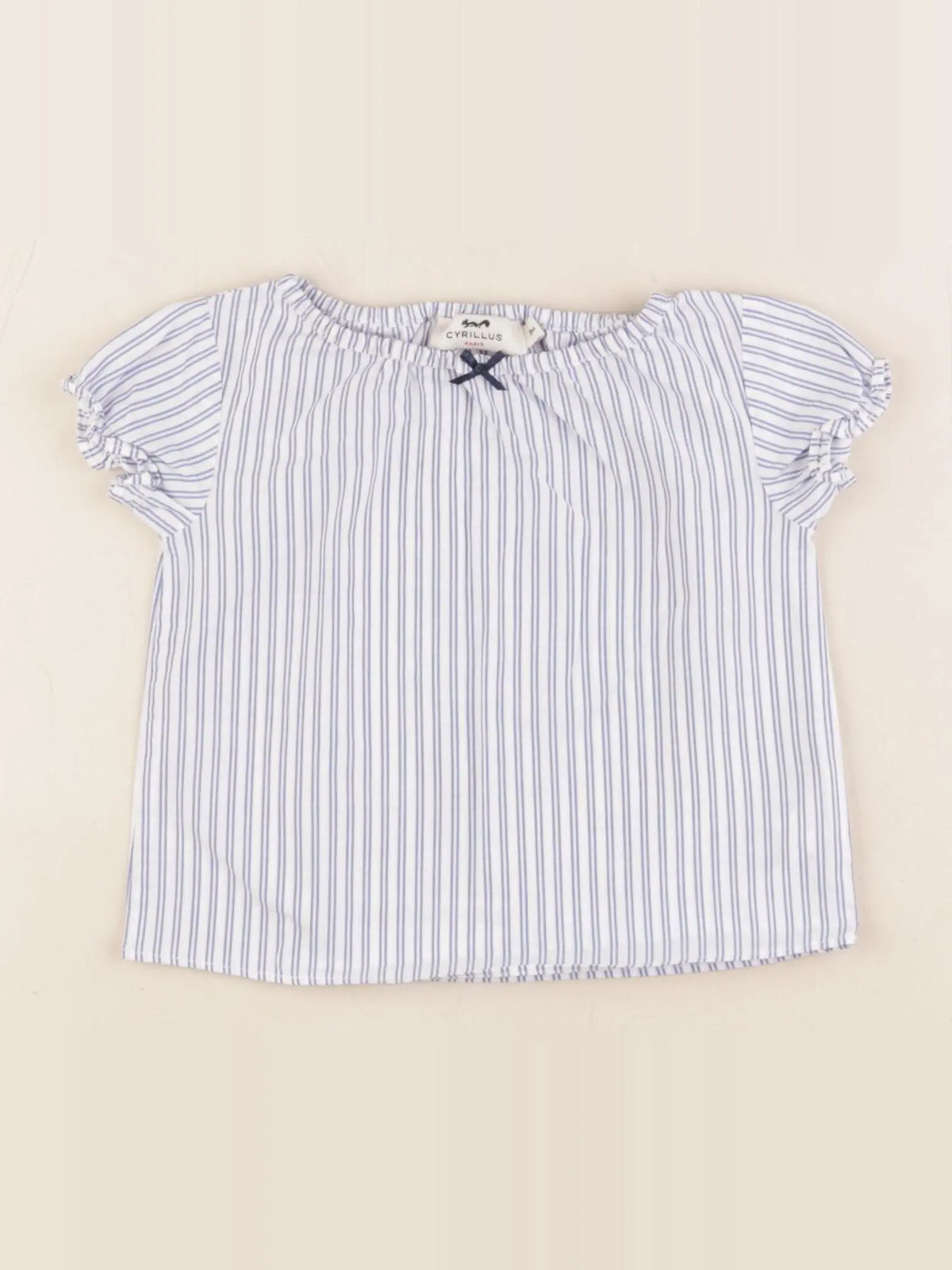 Cyrillus - blouse bleu, blanc - 9 mois