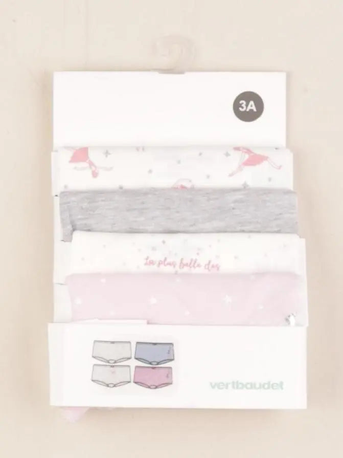 Vertbaudet - lot de 4 slips multicolore - 3 ans