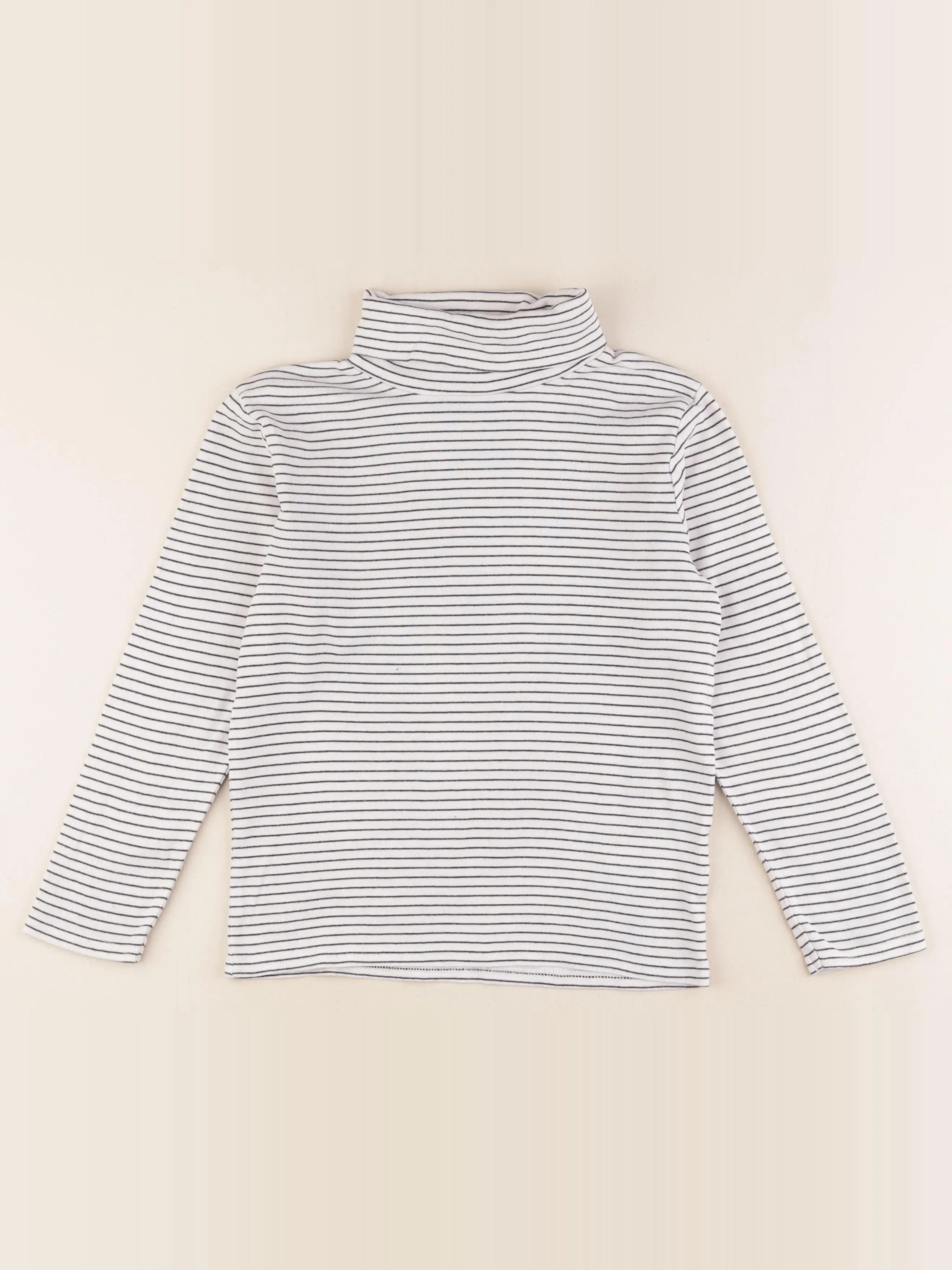 Vertbaudet - sous-pull blanc, bleu - 10 ans