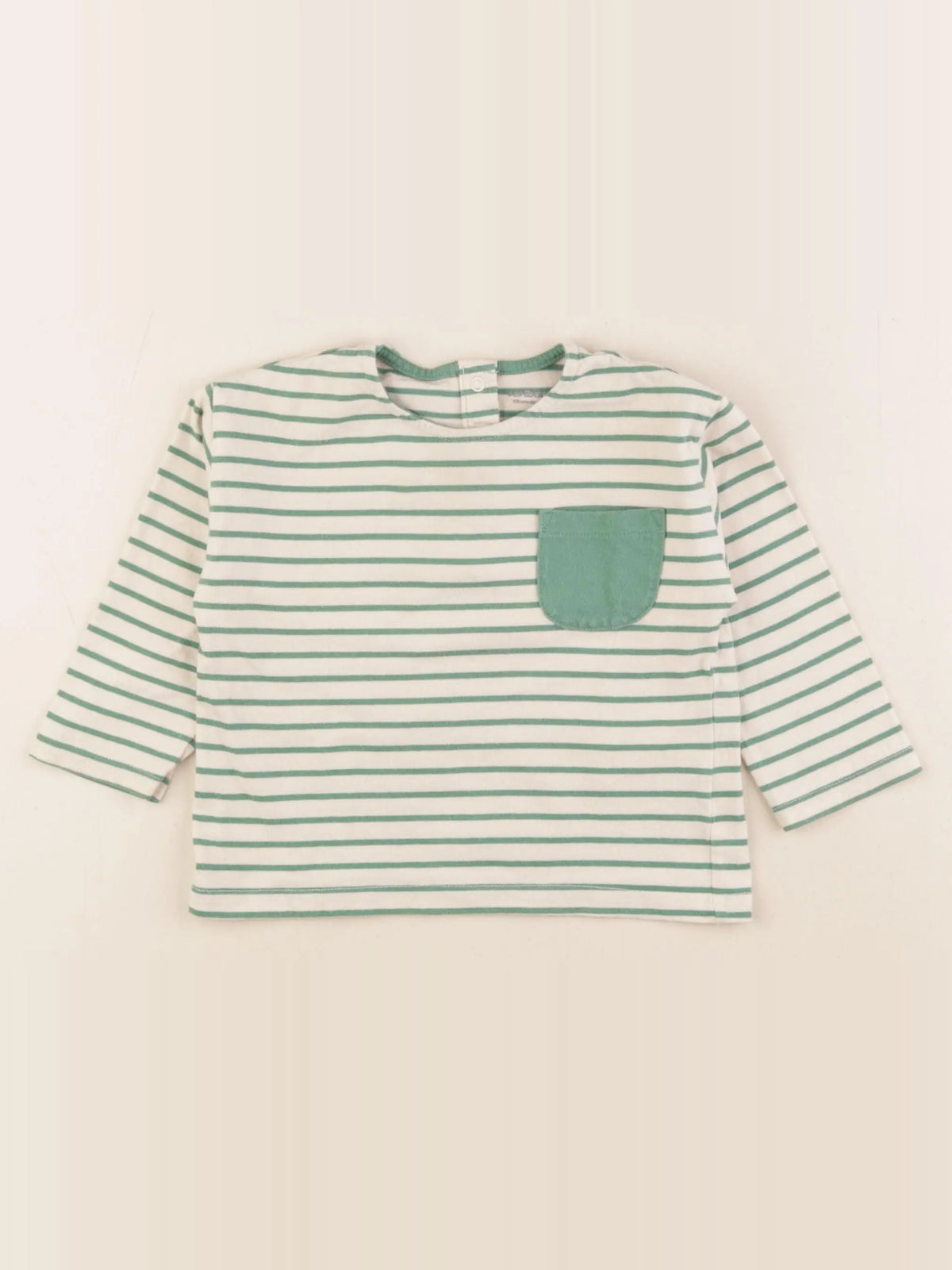 Vertbaudet - tee-shirt beige, vert - 18 mois