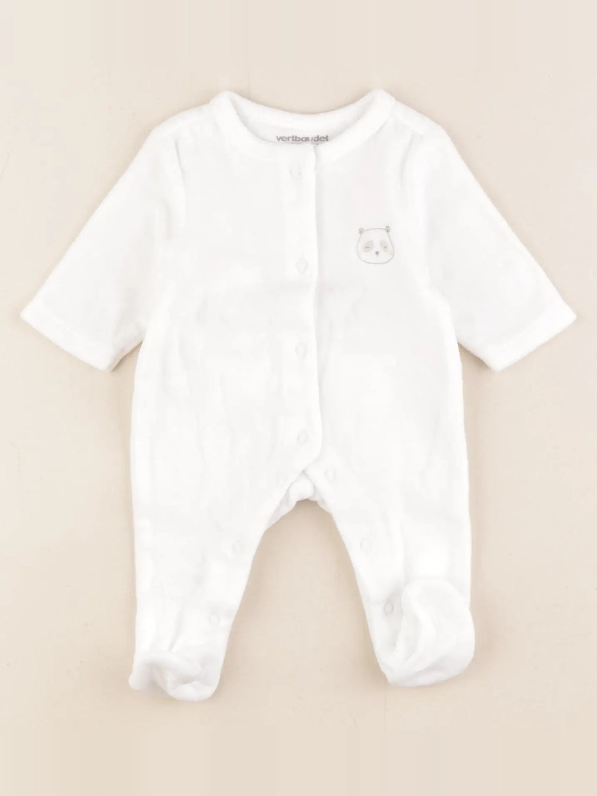 Vertbaudet - pyjama velours blanc - 0 mois
