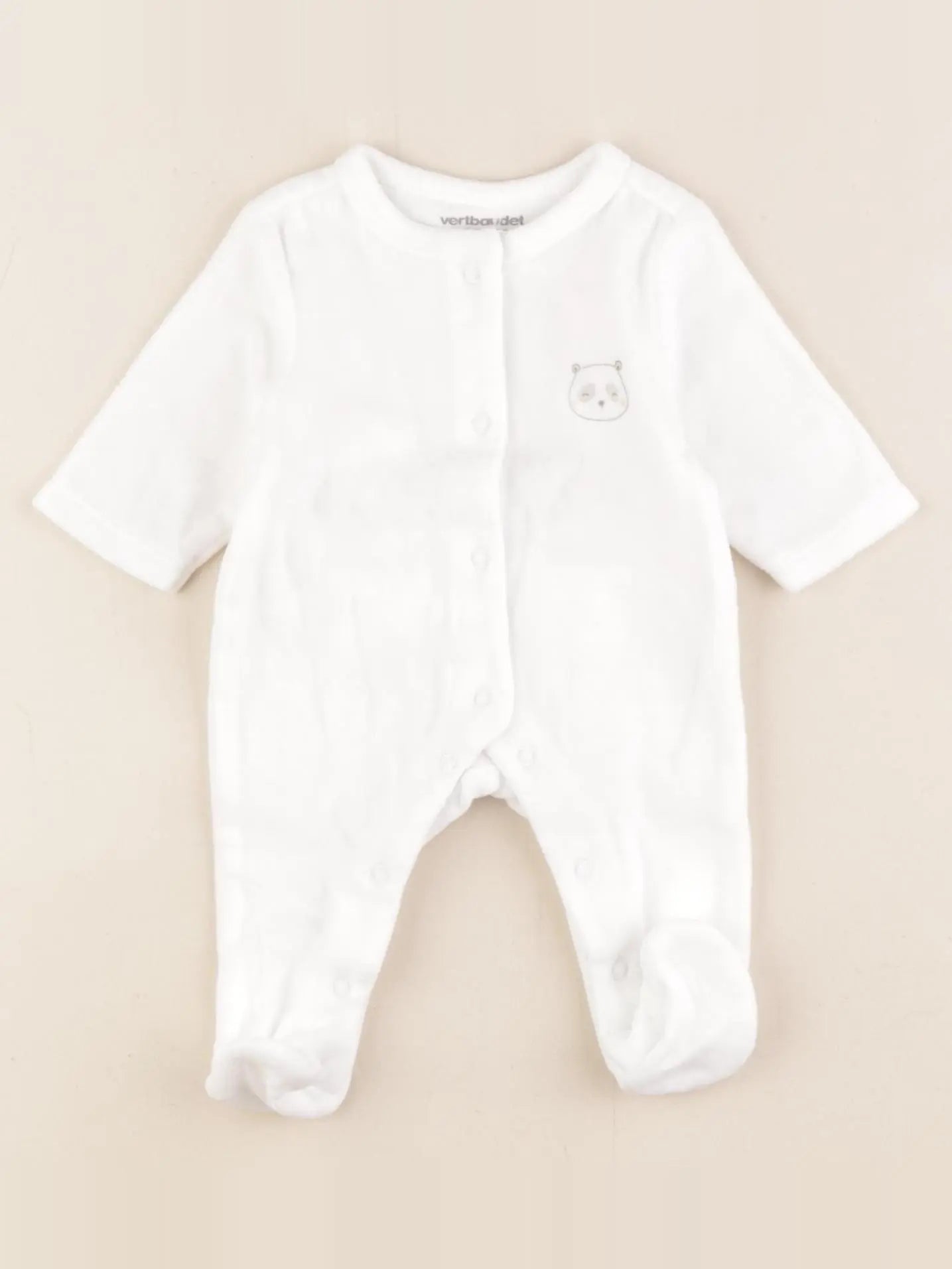Vertbaudet - pyjama velours blanc - 0 mois