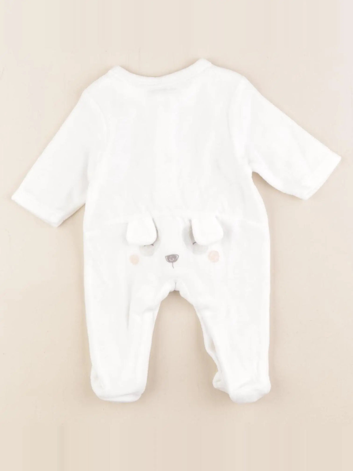Vertbaudet - pyjama velours blanc - 0 mois