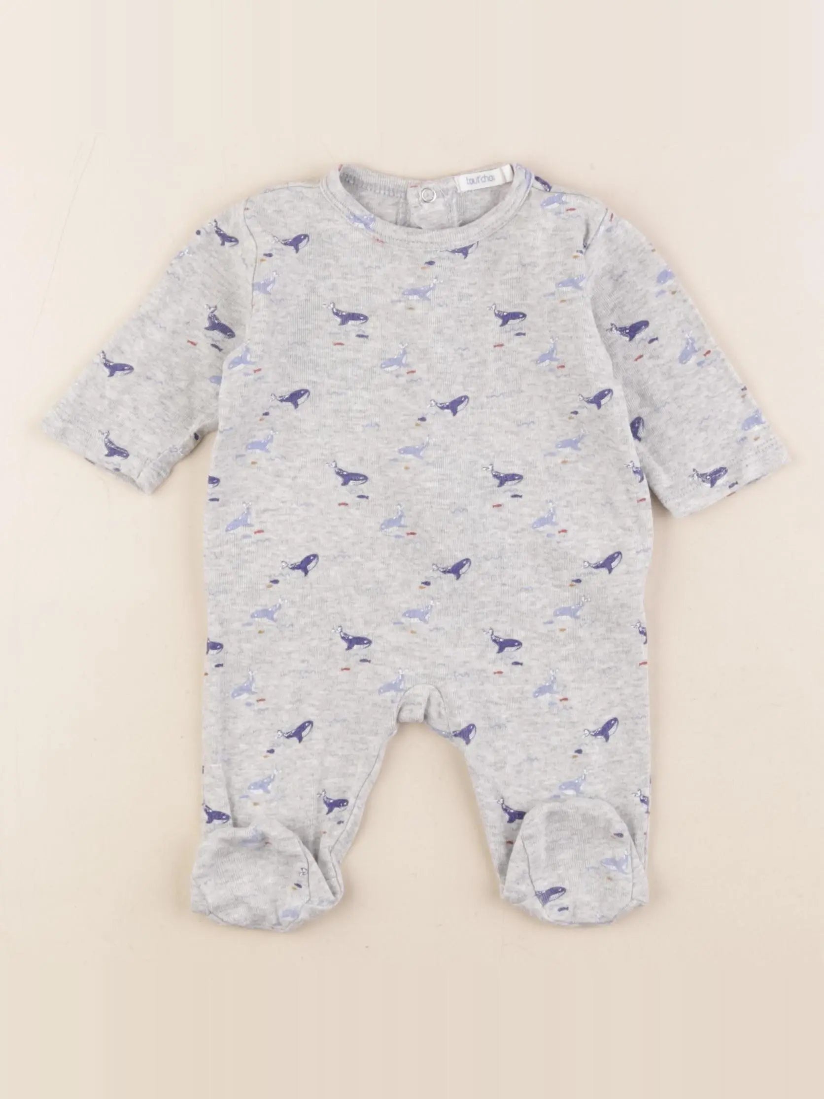 Boutchou - pyjama coton gris - 1 mois