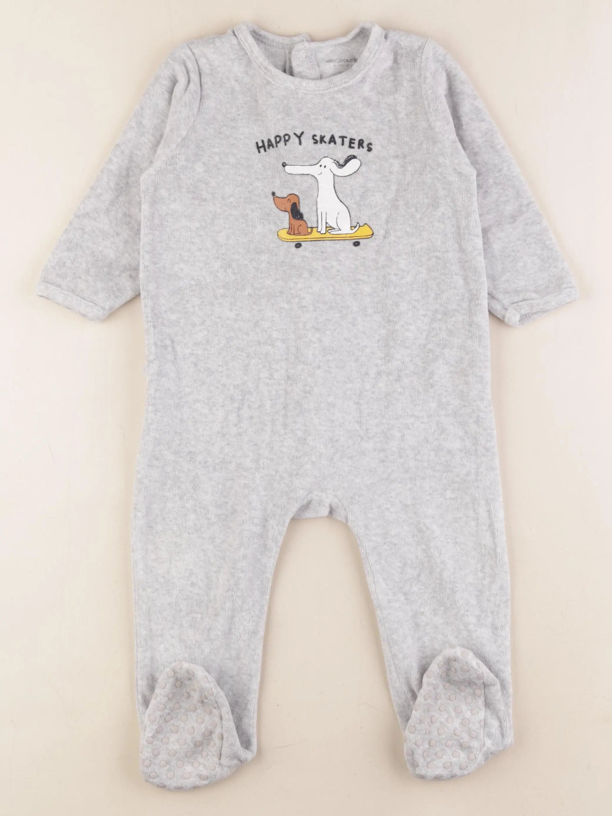 Vertbaudet - pyjama velours gris - 18 mois
