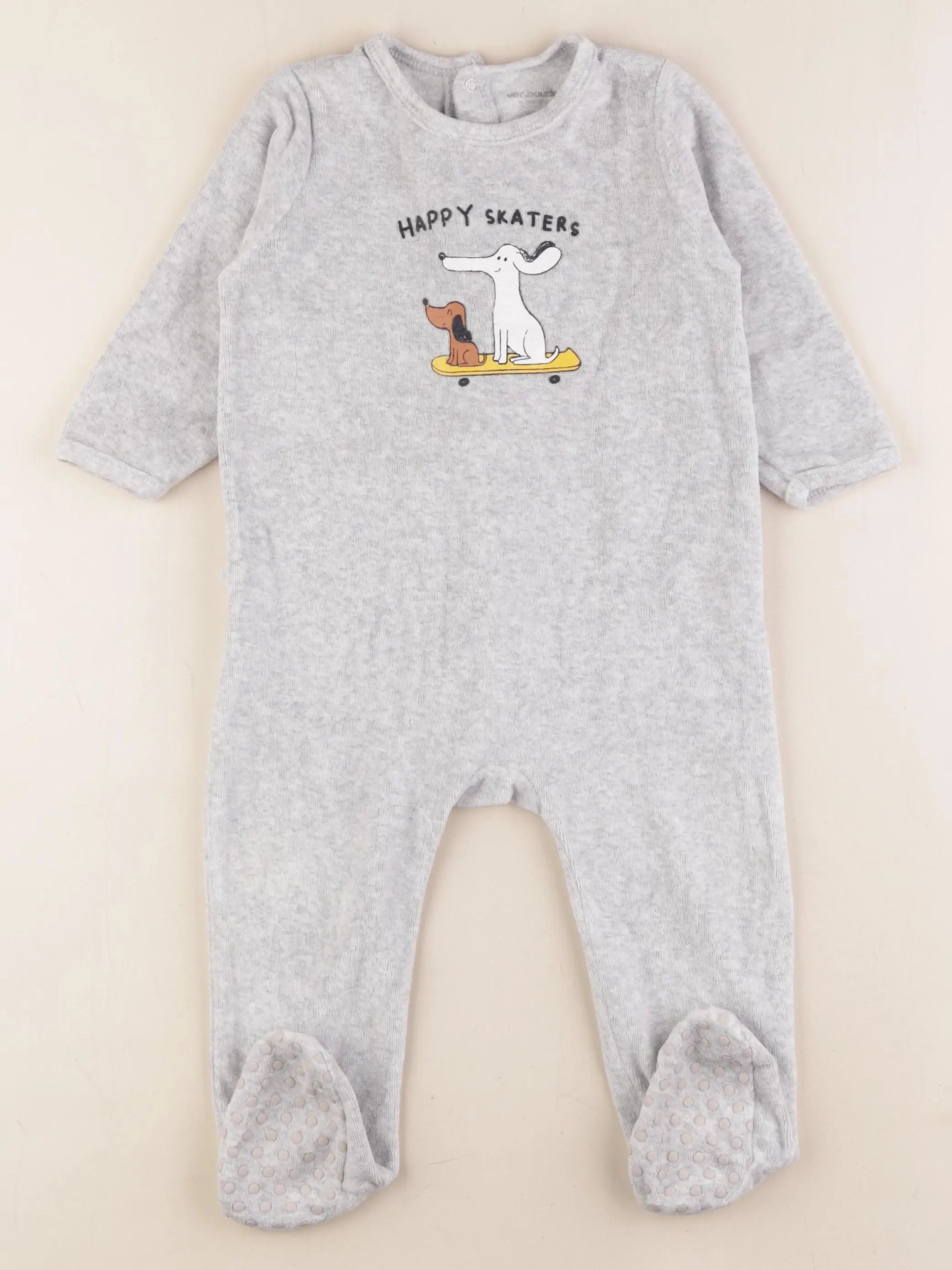Vertbaudet - pyjama velours gris - 18 mois