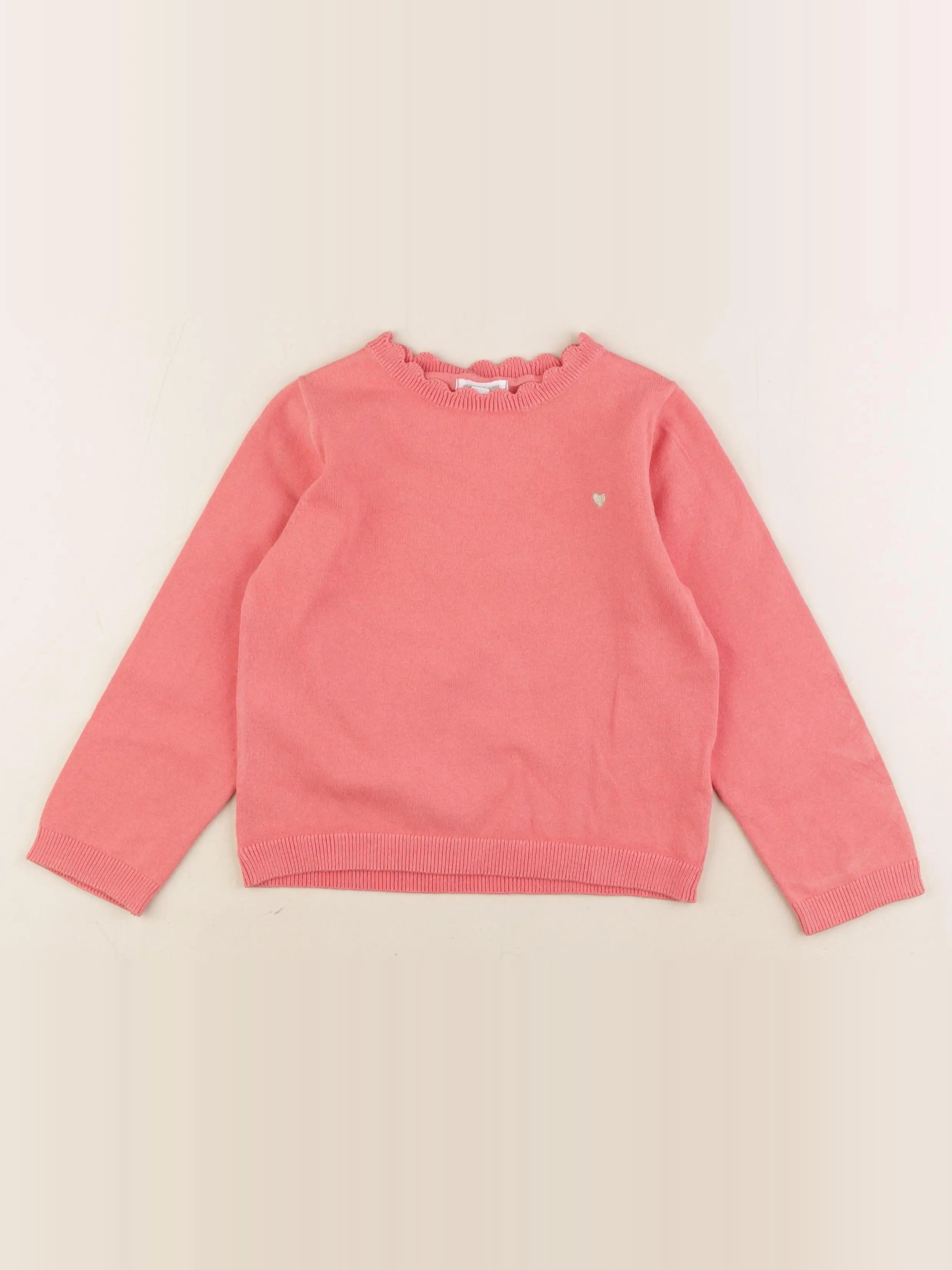 Vertbaudet - pull or, rose - 6 ans