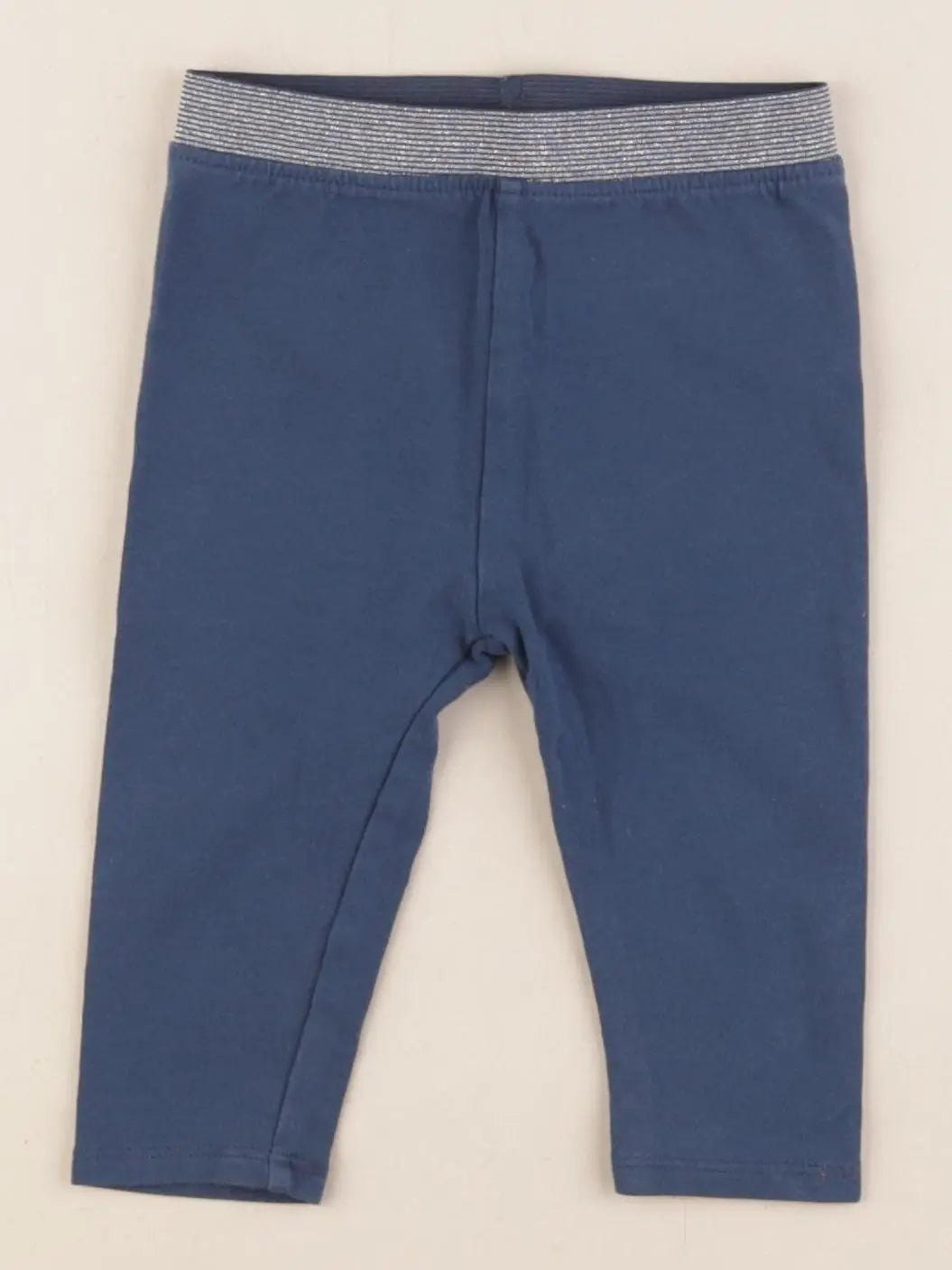 Vertbaudet - legging bleu, argent - 9 mois