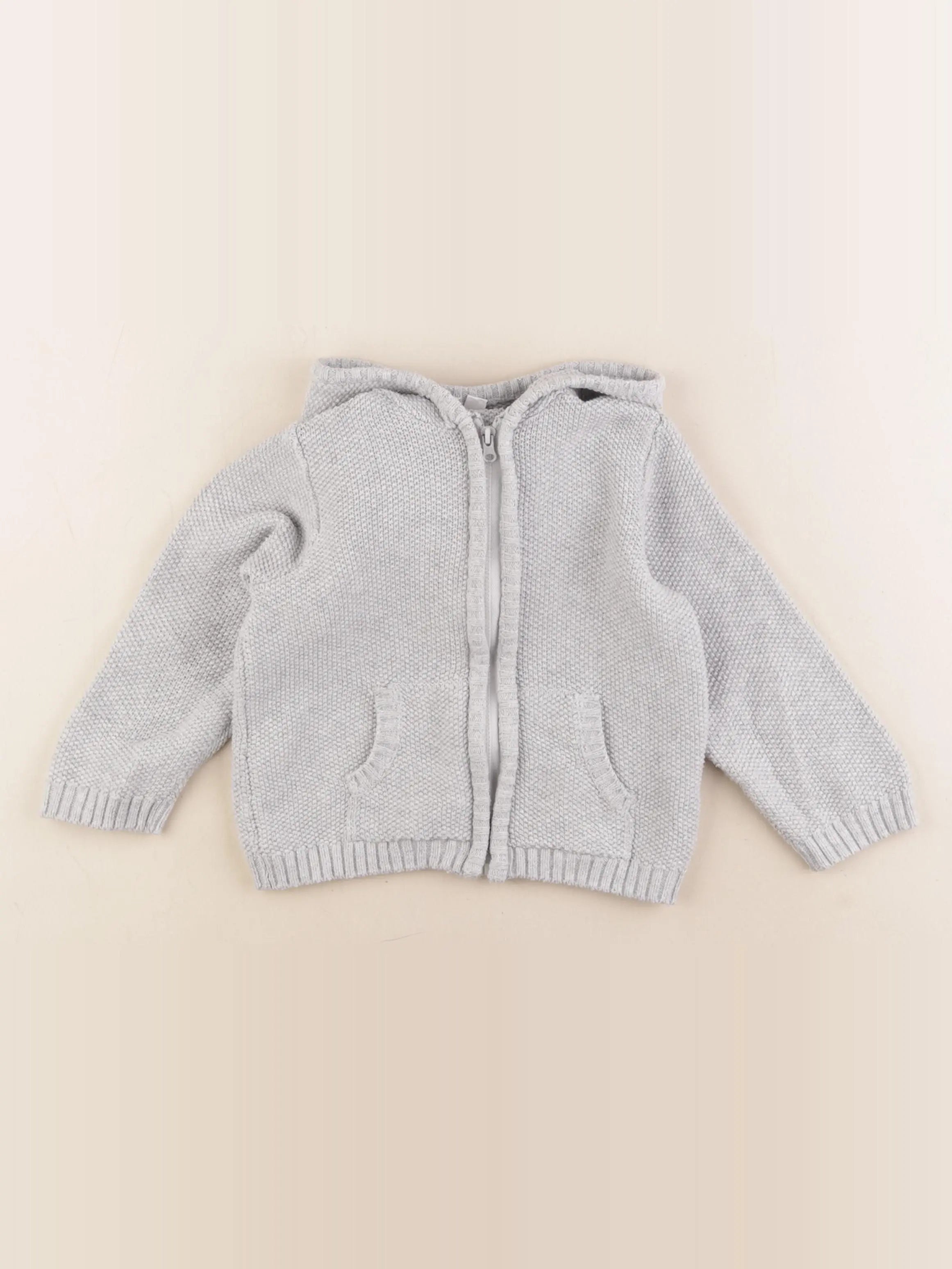 Vertbaudet - gilet gris - 2 ans